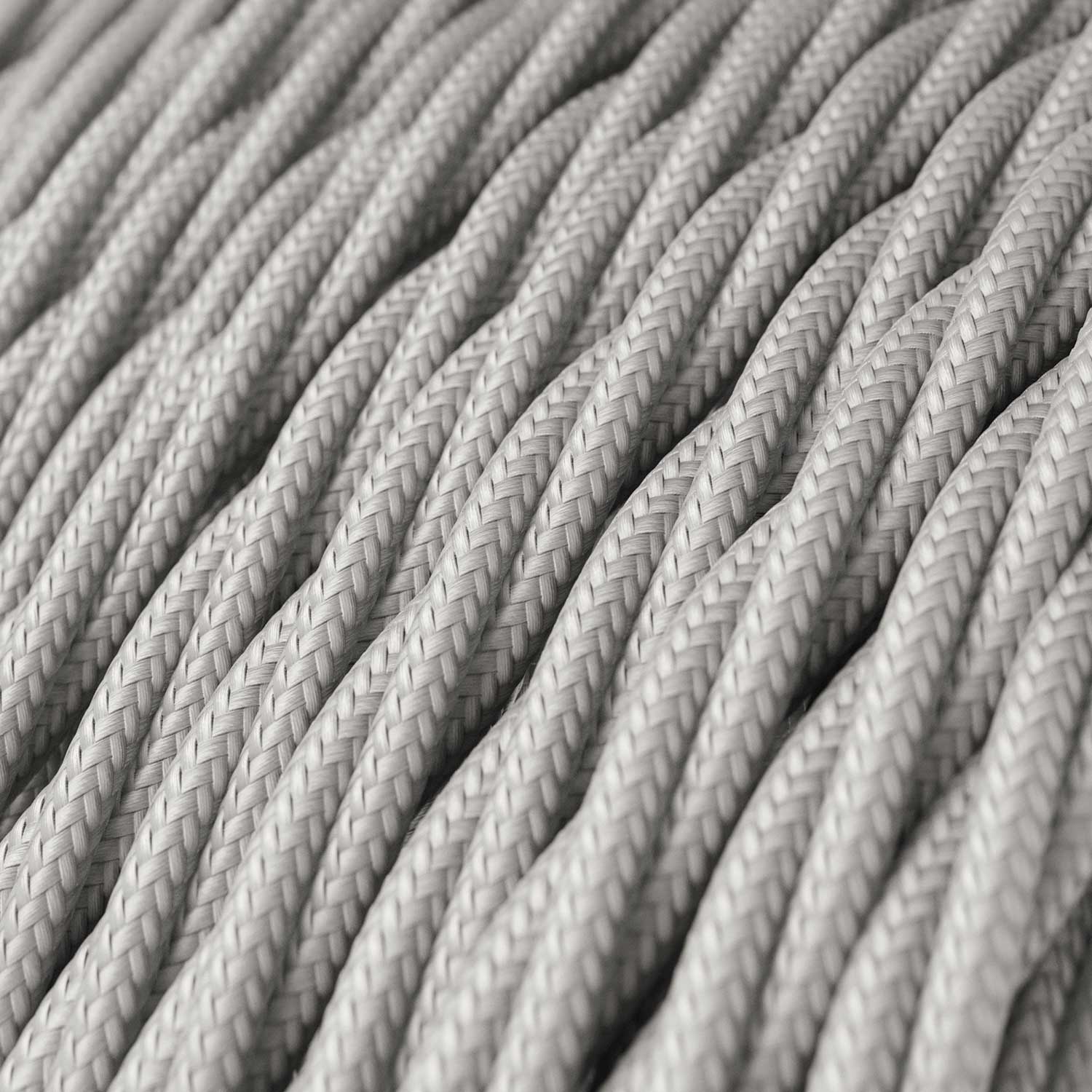Cavo per illuminazione trecciato lucido color Argento - L'Originale Creative Cables, per lampade e lampadari - TM02 - Image 2