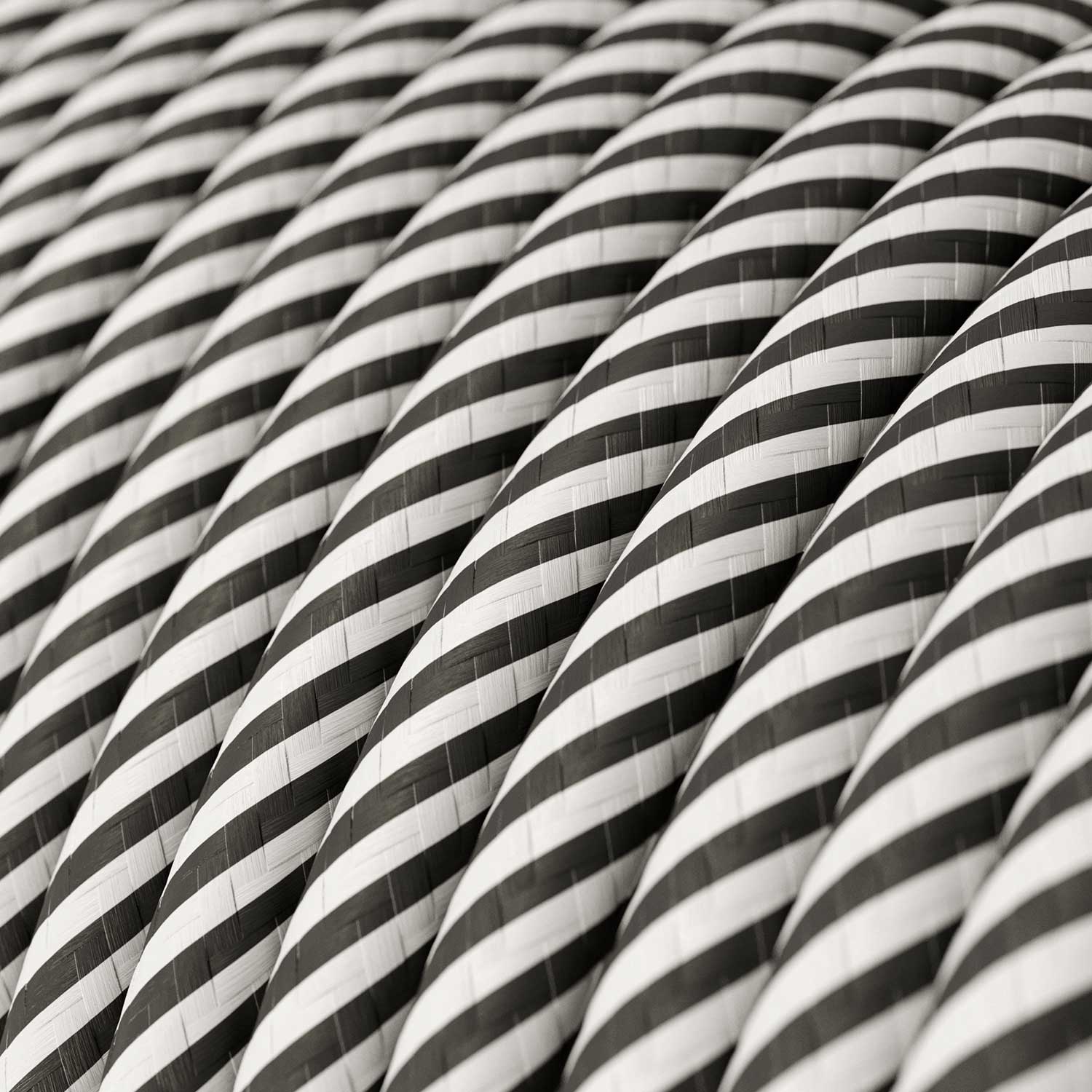 Cavo tessile per illuminazione Bianco e Ardesia Vertigo - L'Originale Creative Cables, per decorazioni luminose uniche - ERM37 - Image 2