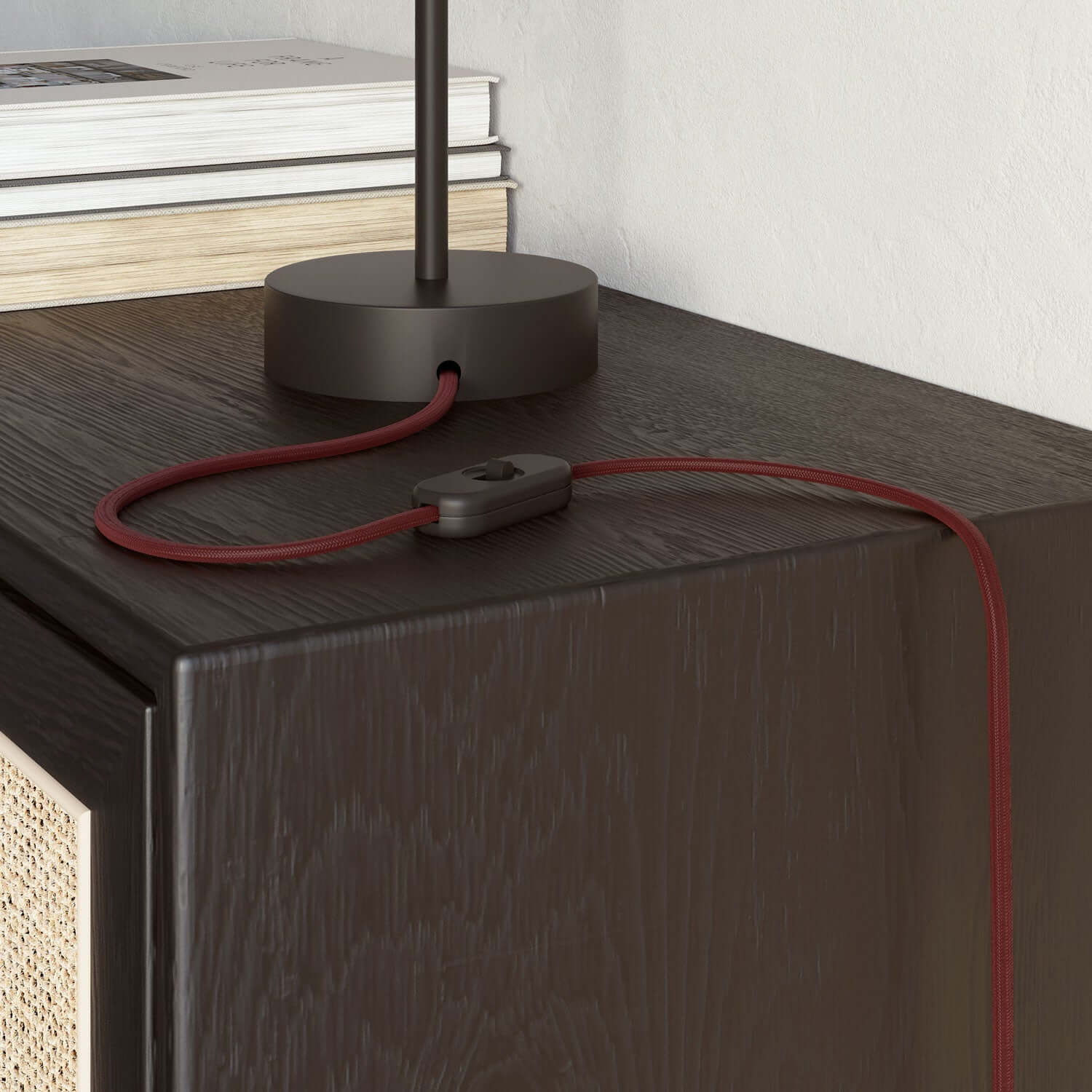 Cavo tessile piatto bordeaux lucido - PM19 - Image 3