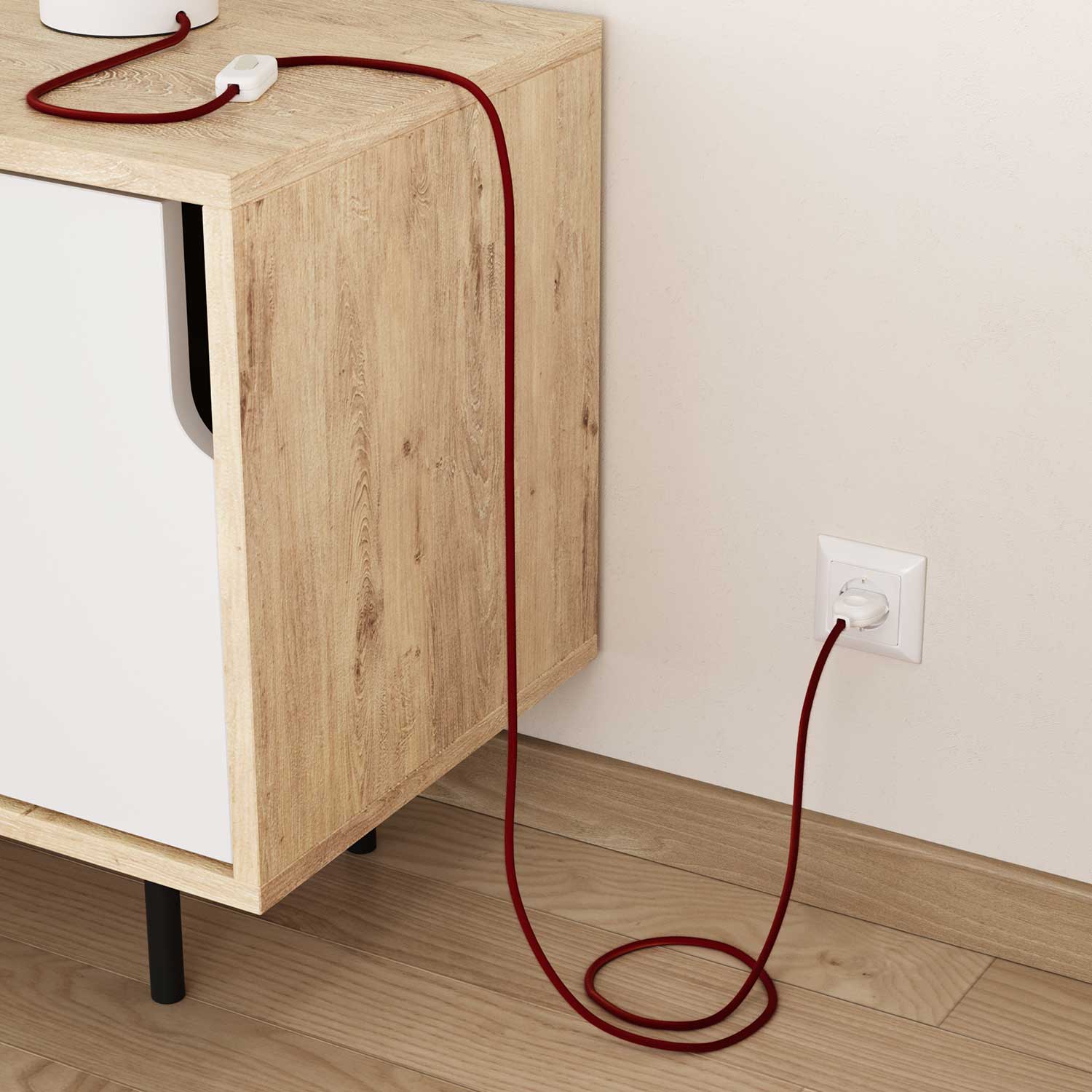 Cavo tessile Rosso Fuoco in cotone - L'Originale Creative-Cables - RC35 rotondo 2x0,75mm / 3x0,75mm - Image 3