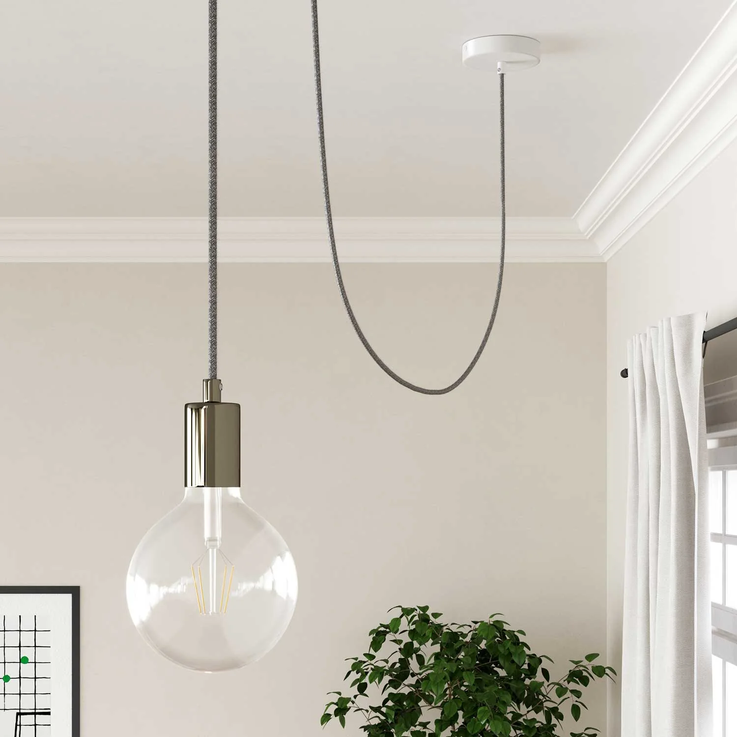 Cloth Covered Wire - Gray Linen RN02 - UL Listed - Image 3