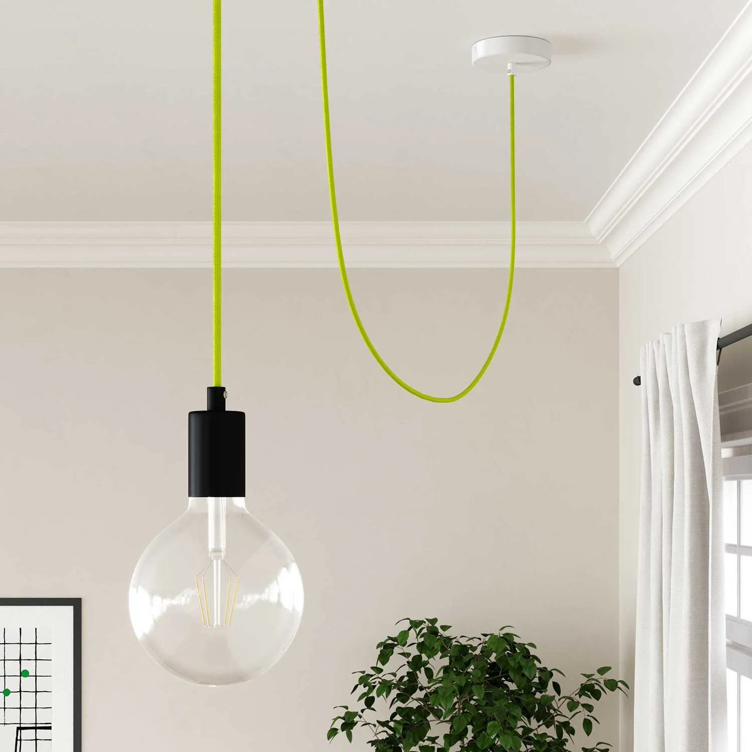 Cloth Covered Wire - Neon Yellow RF10 - UL Listed - Image 3