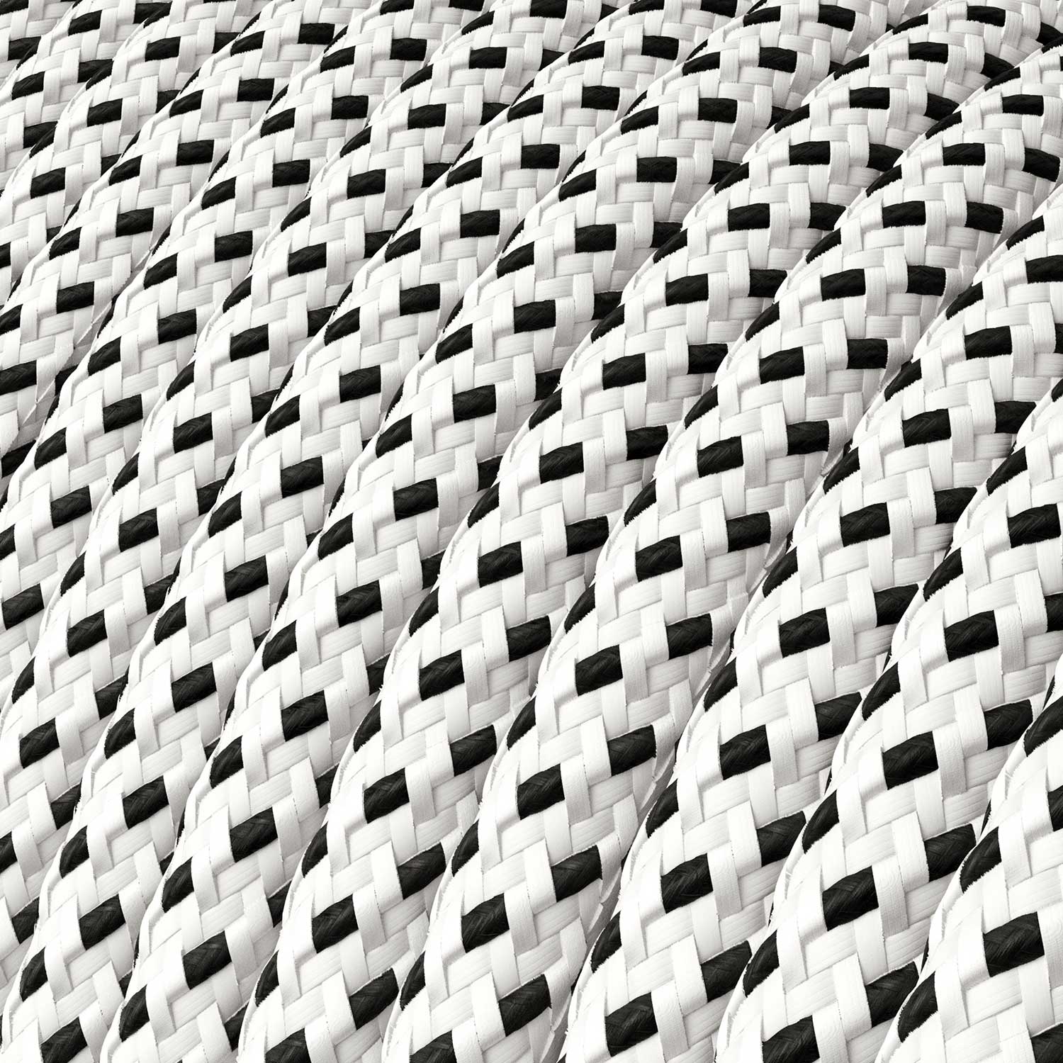 Cloth Covered Wire - White & Black Tracer RT14 - UL Listed - Image 2