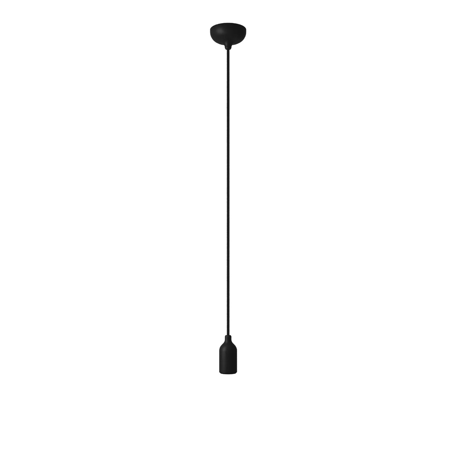 Colourful silicone suspension lamp with fabric cable  - Black