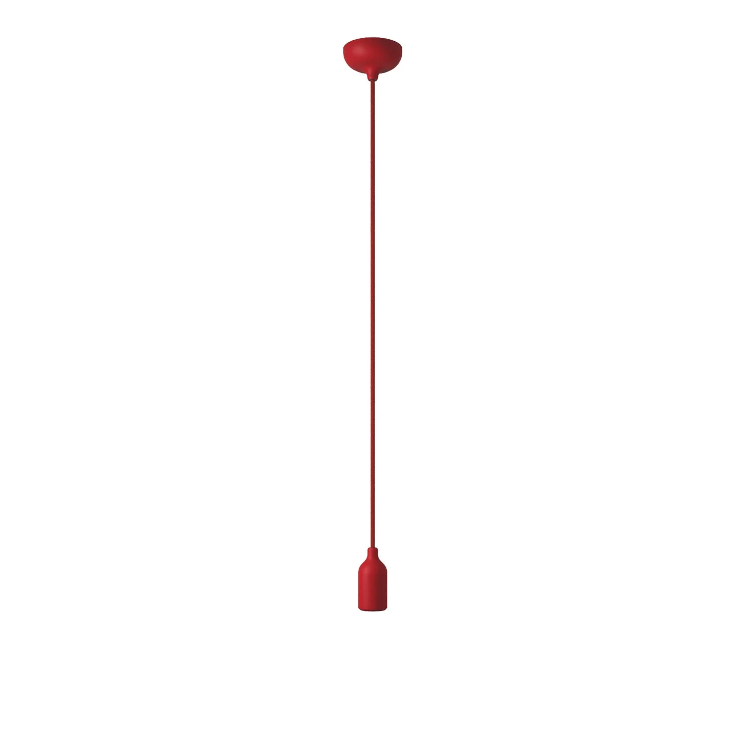 Colourful silicone suspension lamp with fabric cable  - Red