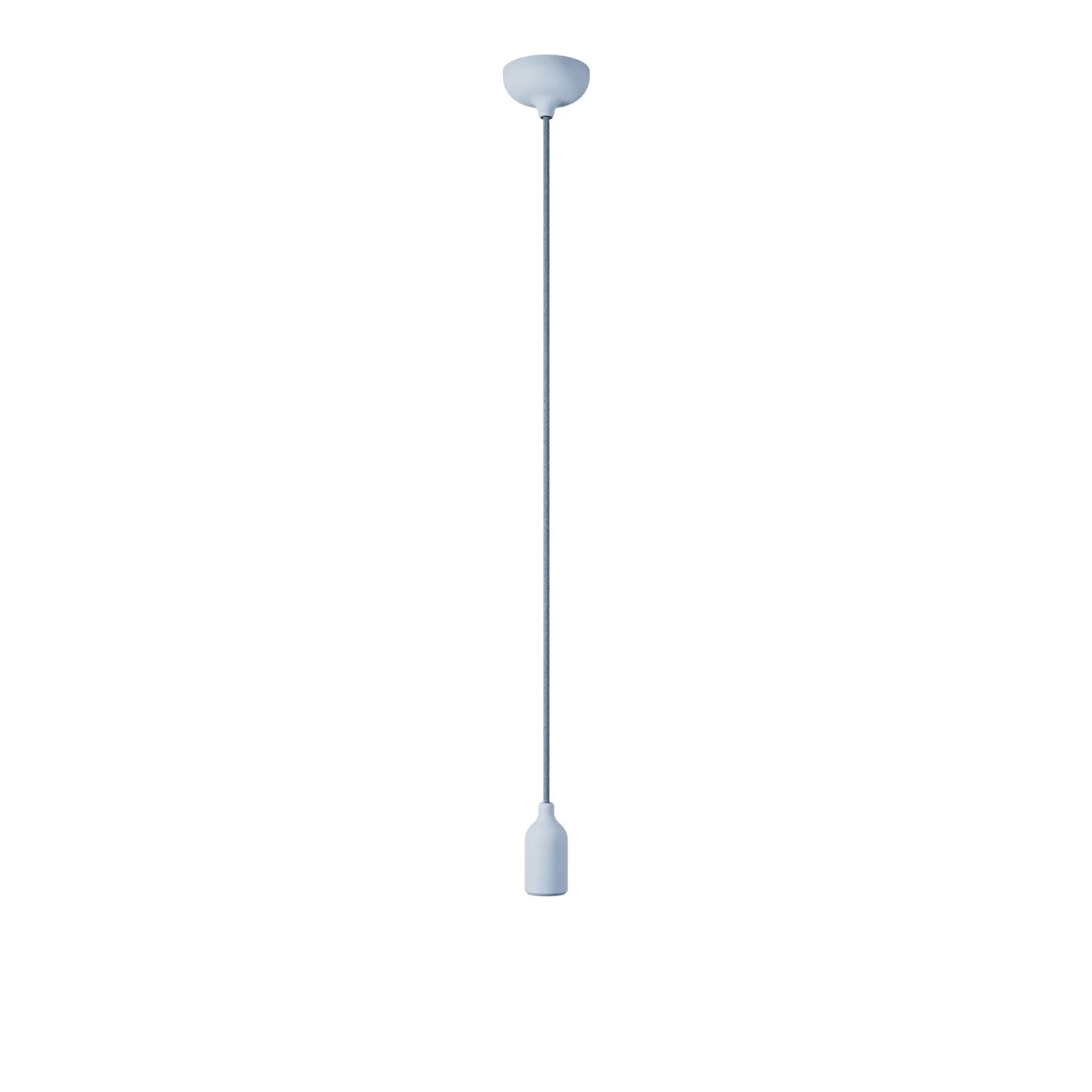 Colourful silicone suspension lamp with fabric cable  - Soft blue