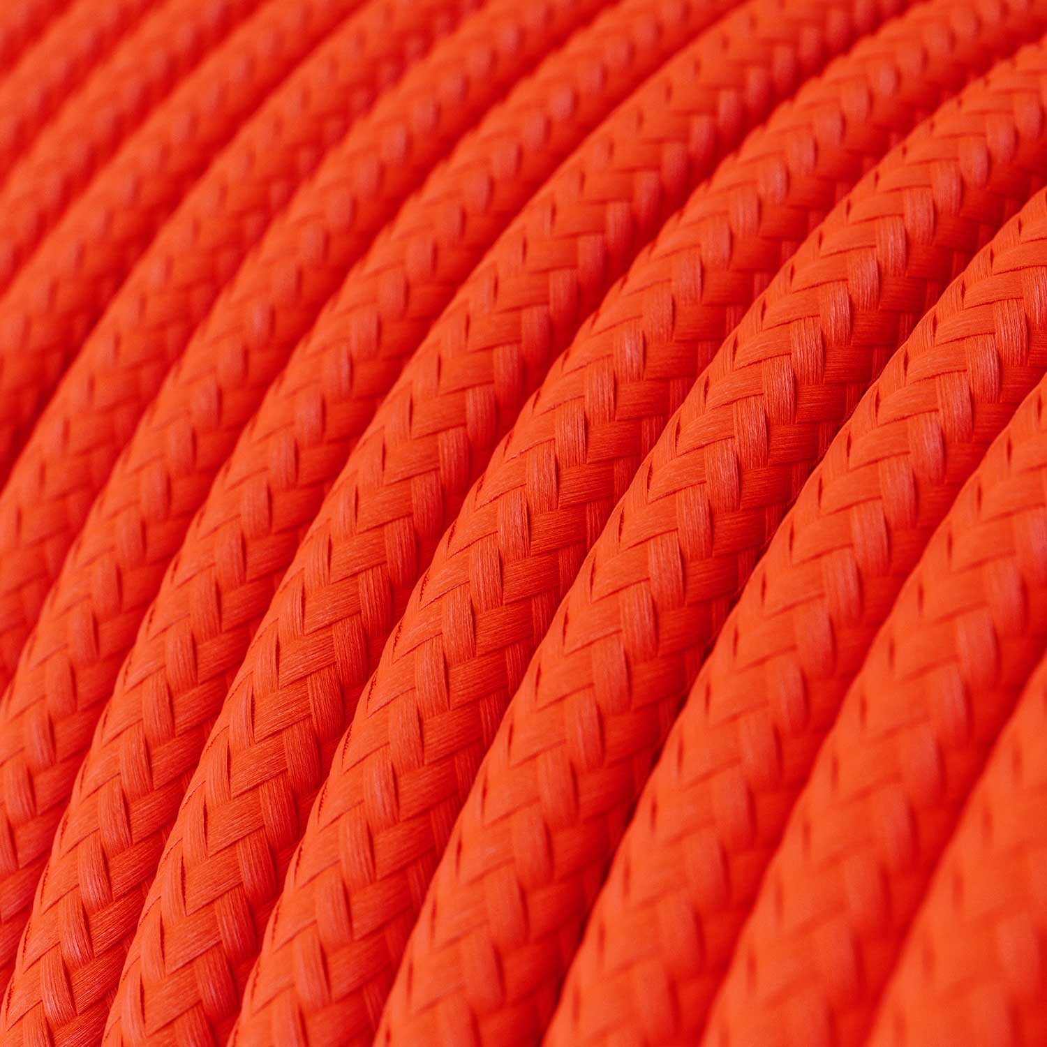 Corda elettrica in tessuto lucido Arancione Fluo - L'Originale Creative Cables, per impianti a vista di design - RF15 - Image 2