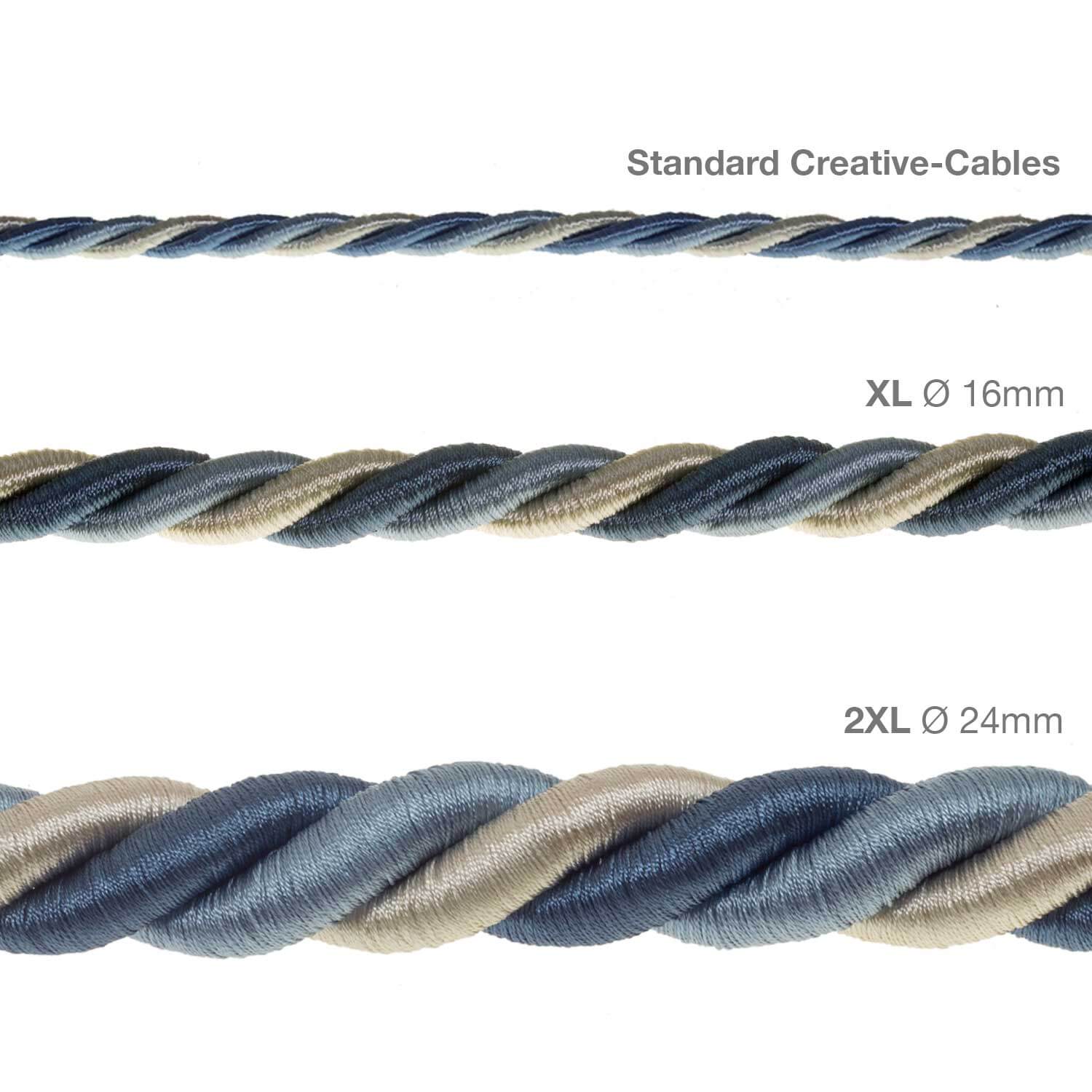 Cordone elettrico 3x0,75 rivestito in tessuto lucido Bernadotte - Image 4