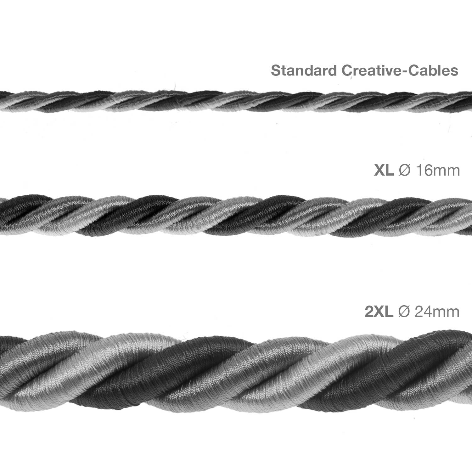 Cordone elettrico 3x0,75 rivestito in tessuto lucido Orleans - Image 4