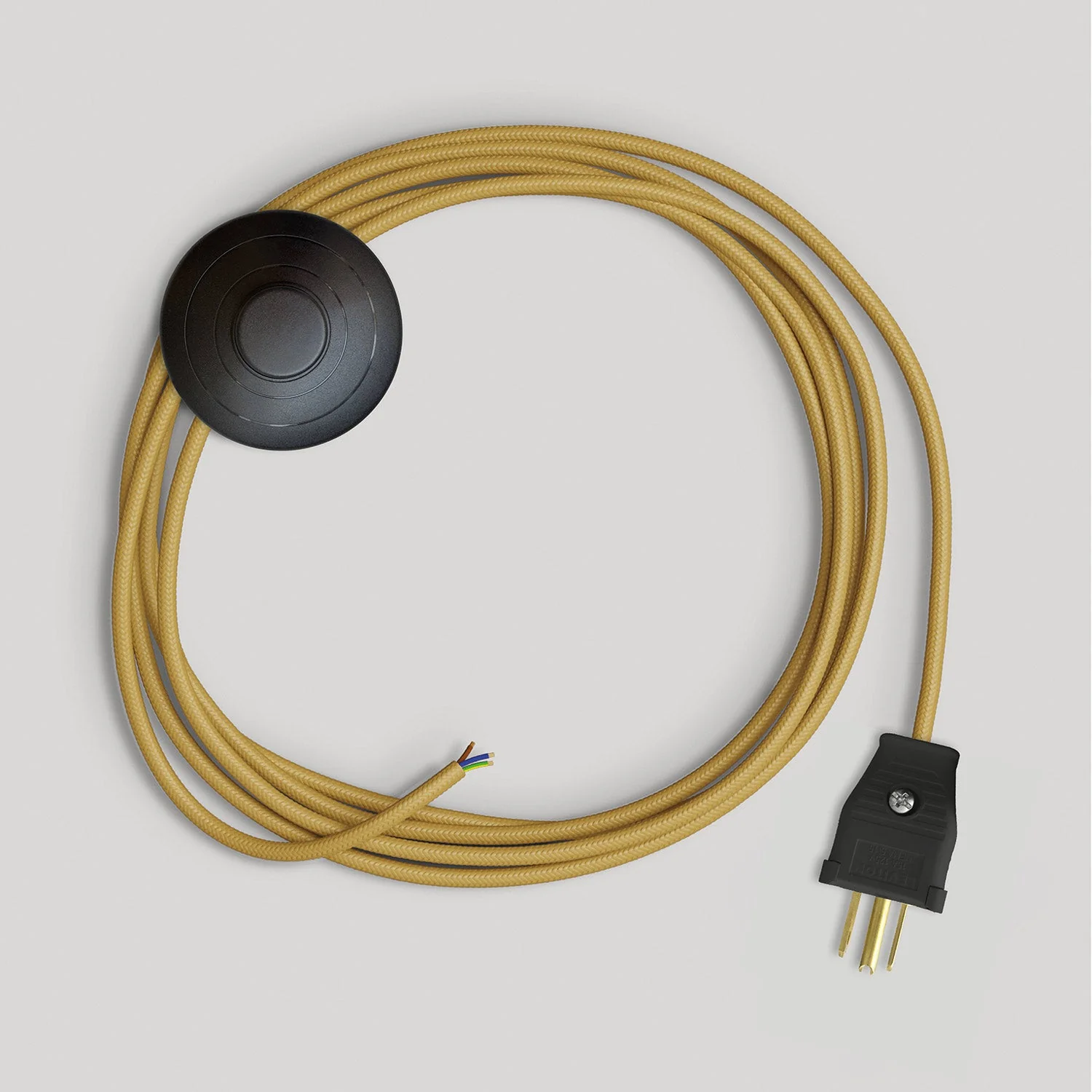 Cordset for lamp with bright mustard cable 10 ft - Image 4