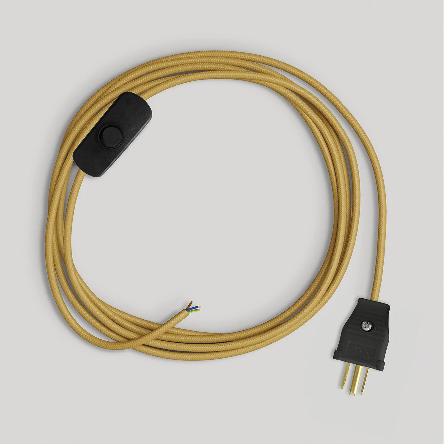 Cordset for lamp with bright mustard cable 6 ft - Image 4