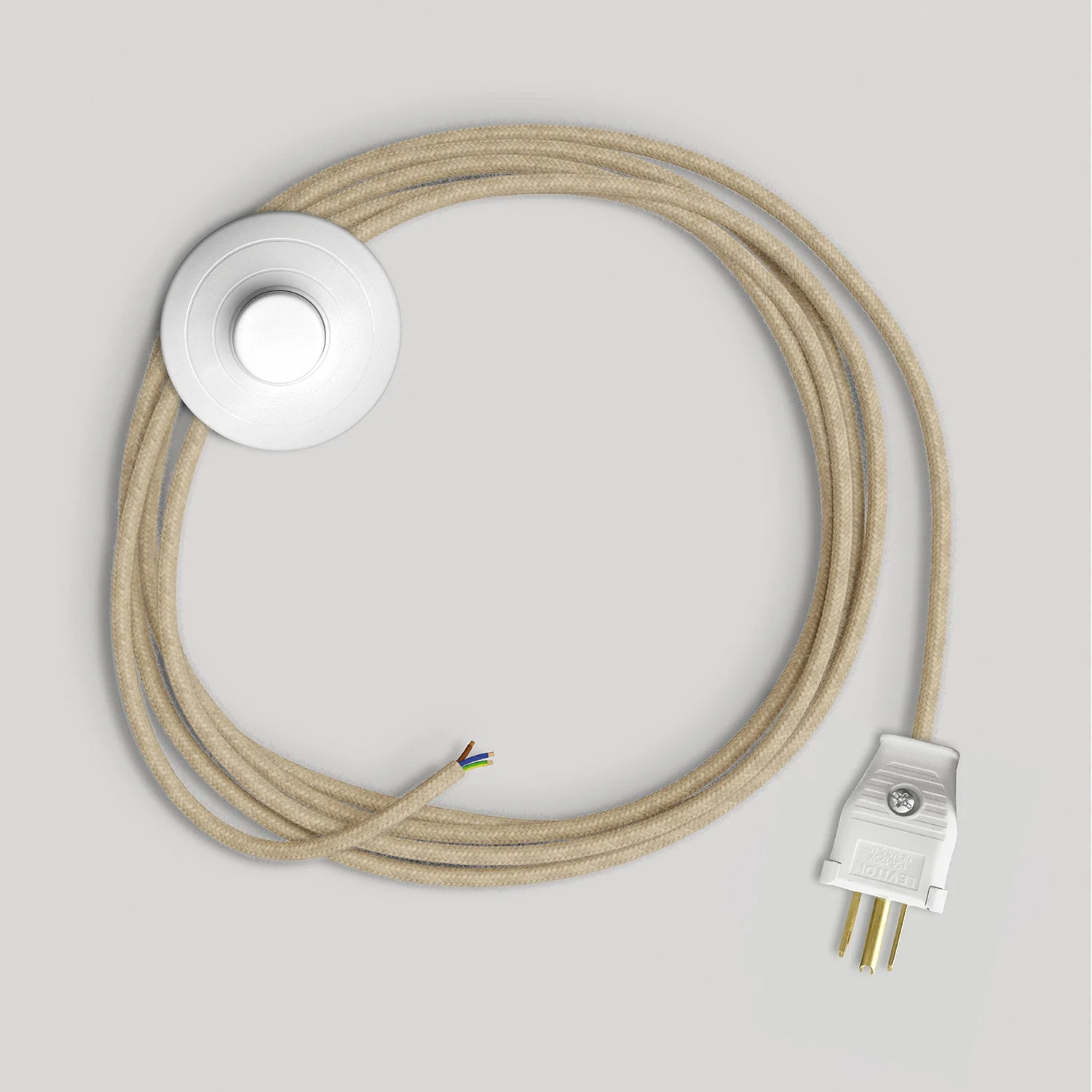 Cordset for lamp with neutral jute cable 10 ft