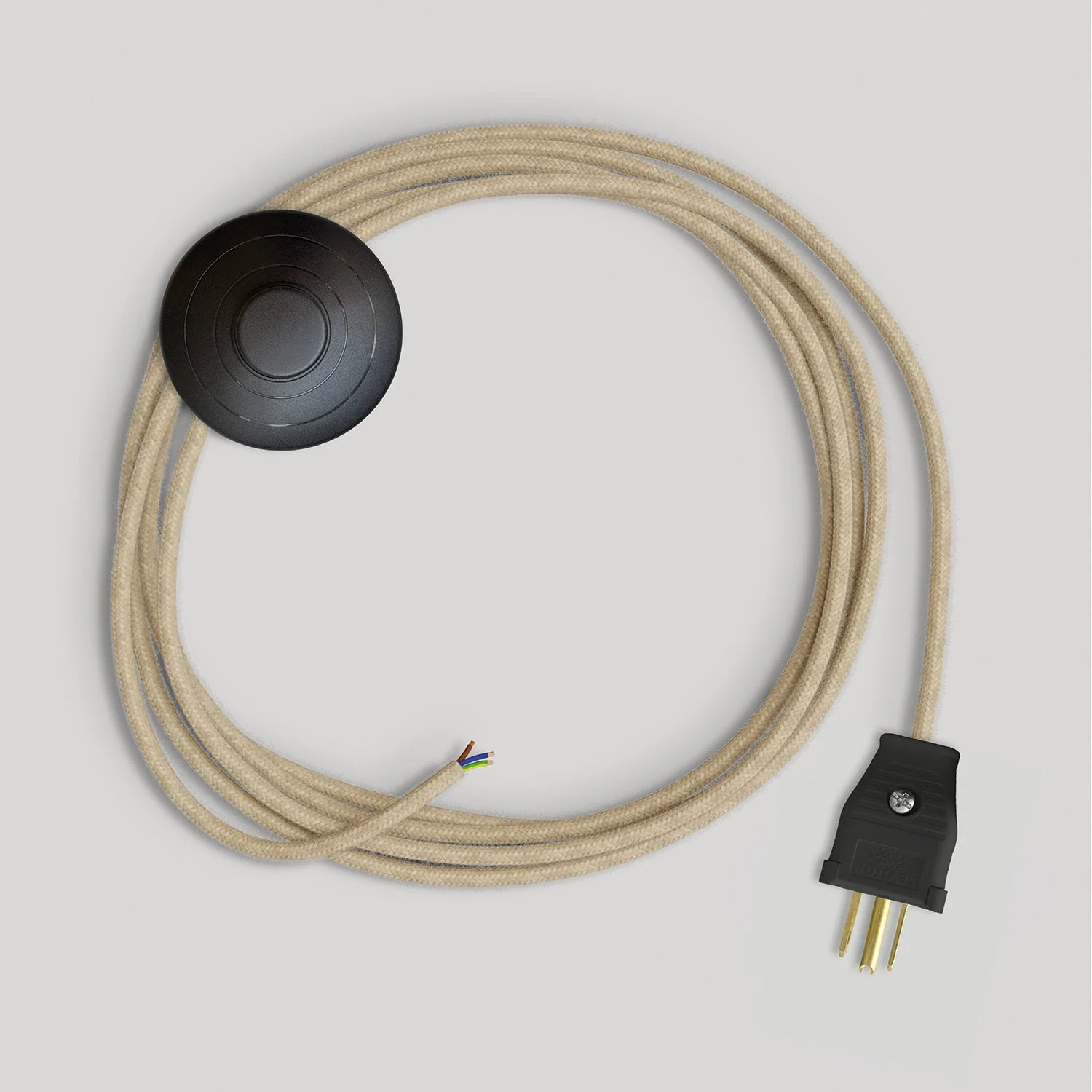 Cordset for lamp with neutral jute cable 10 ft - Image 4