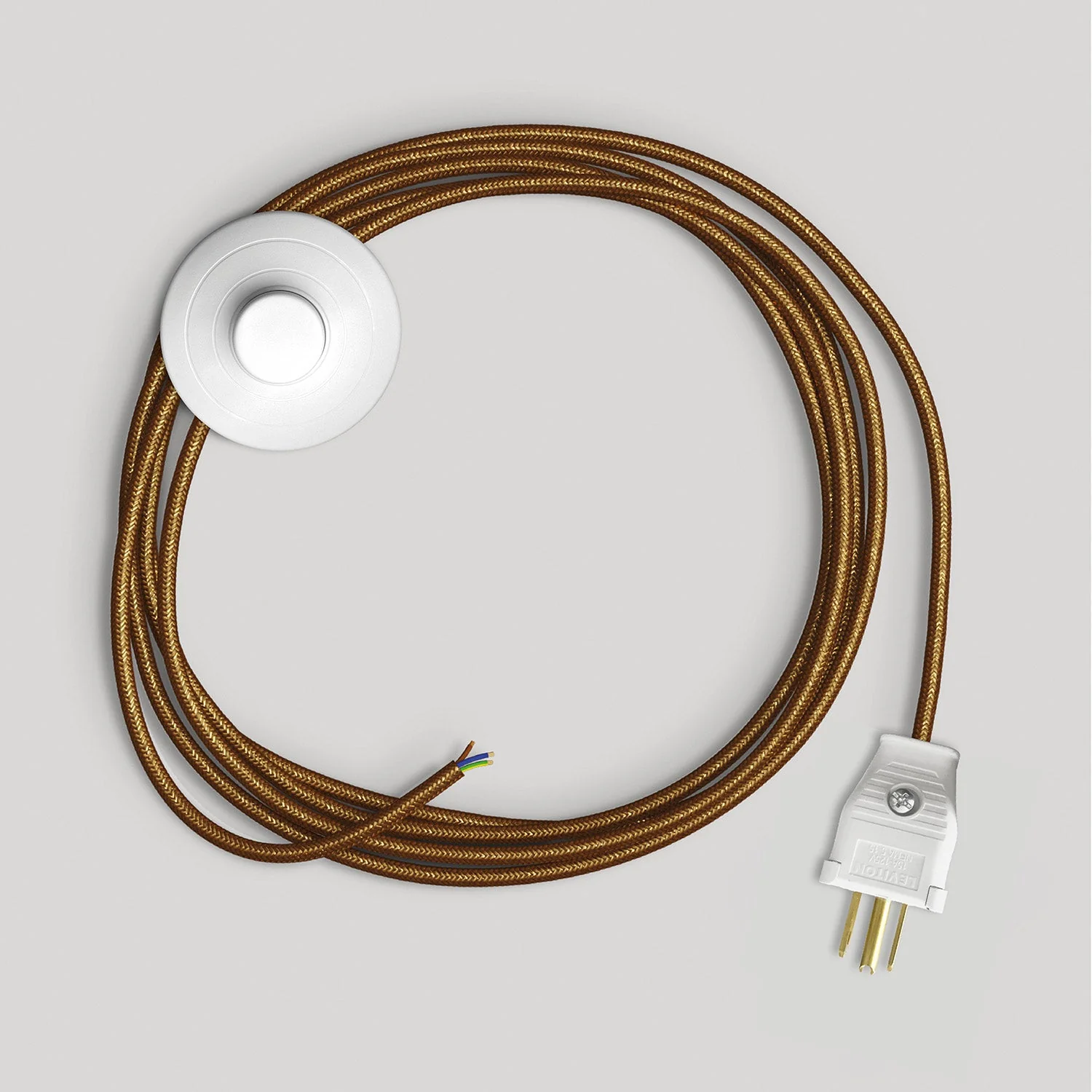 Cordset for lamp with polished and glittered copper cable 10 ft