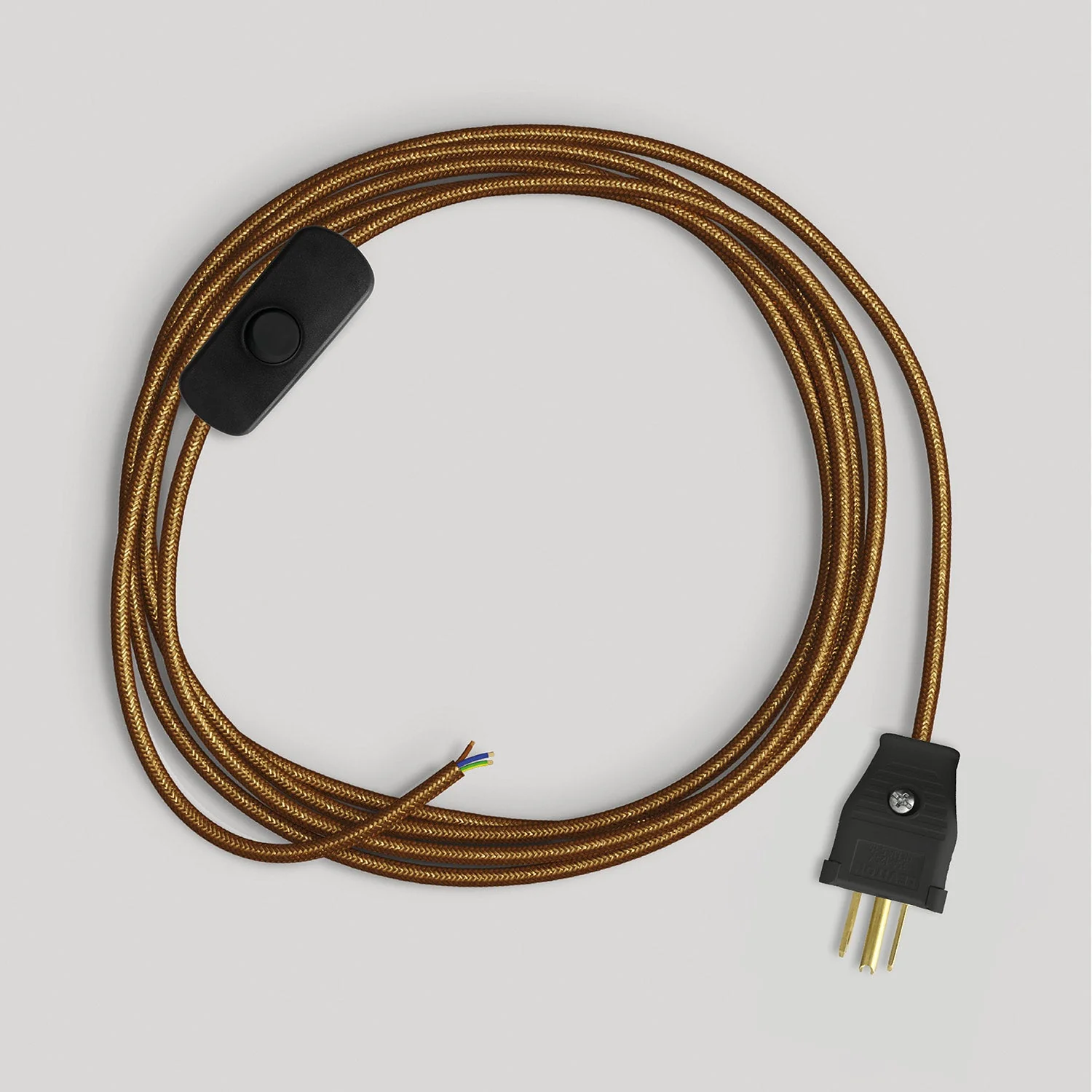 Cordset for lamp with polished and glittered copper cable 6 ft - Image 4