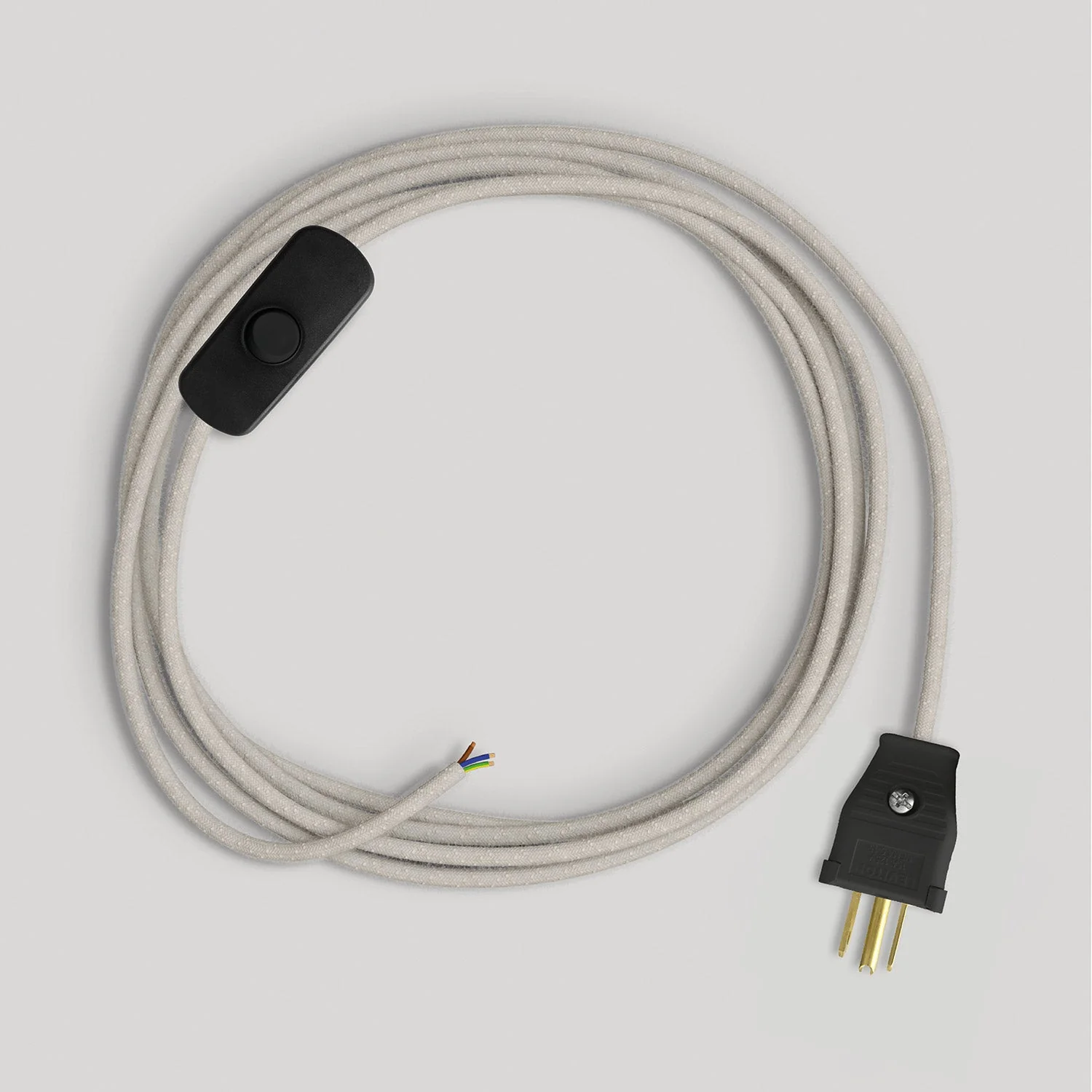 Cordset for lamp with white cable 6 ft - Image 4