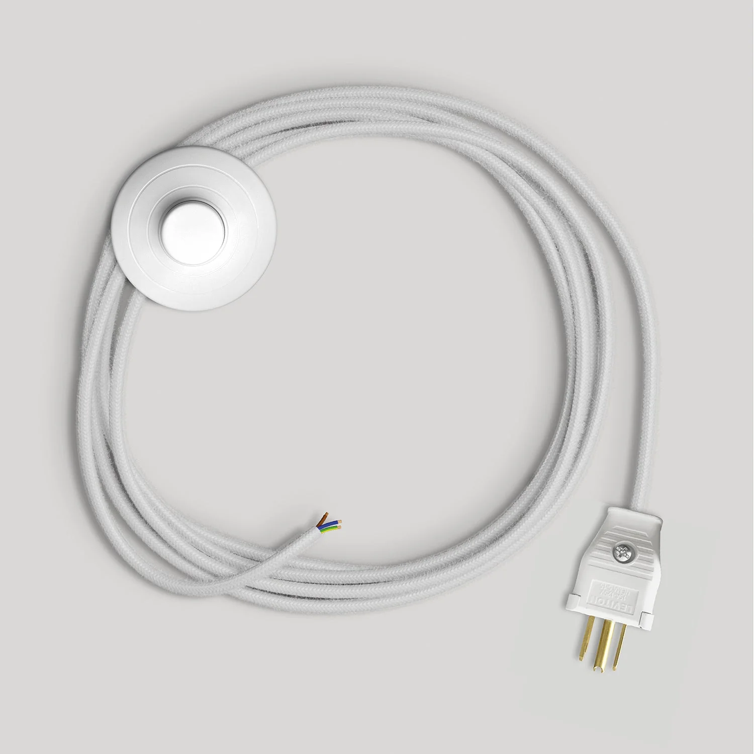 Cordset for lamp with white cotton cable 10 ft