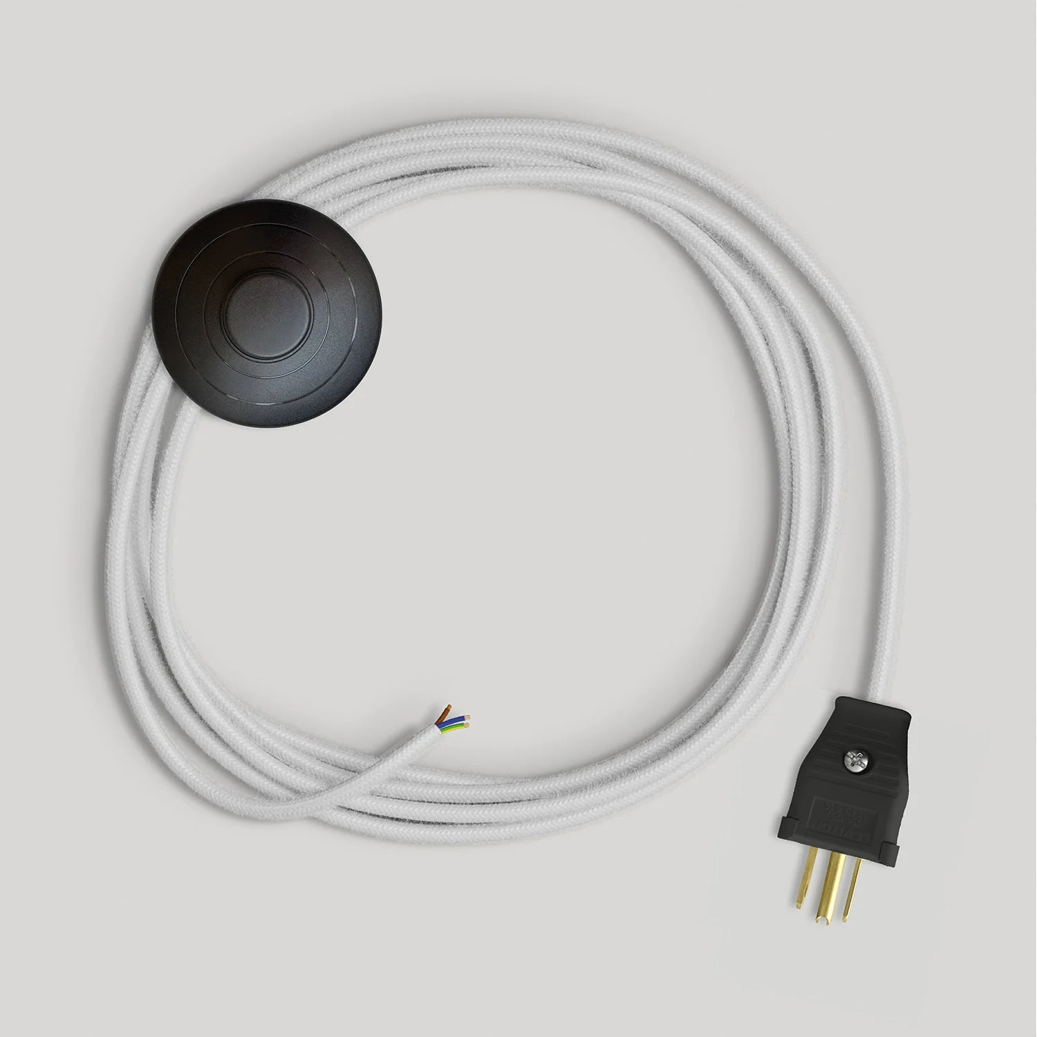 Cordset for lamp with white cotton cable 10 ft - Image 4