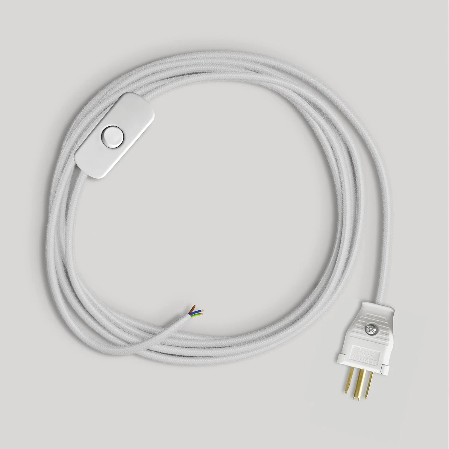 Cordset for lamp with white cotton cable 6 ft