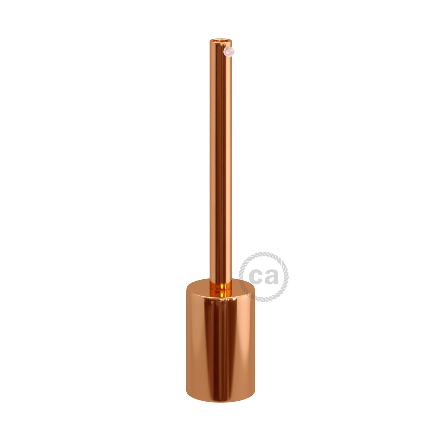 Cylindrical metal UL E26 light bulb socket kit with 15 cm cable clamp - Copper - Image 3