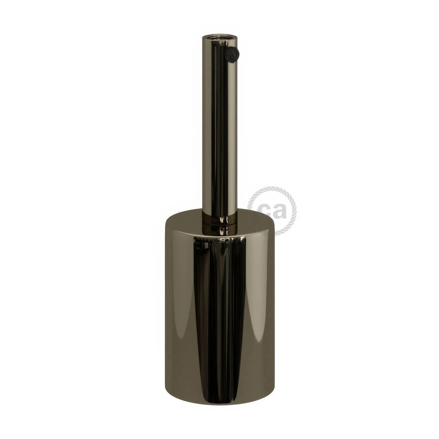 Cylindrical metal UL E26 light bulb socket kit with 7 cm cable clamp - Black pearl - Image 3