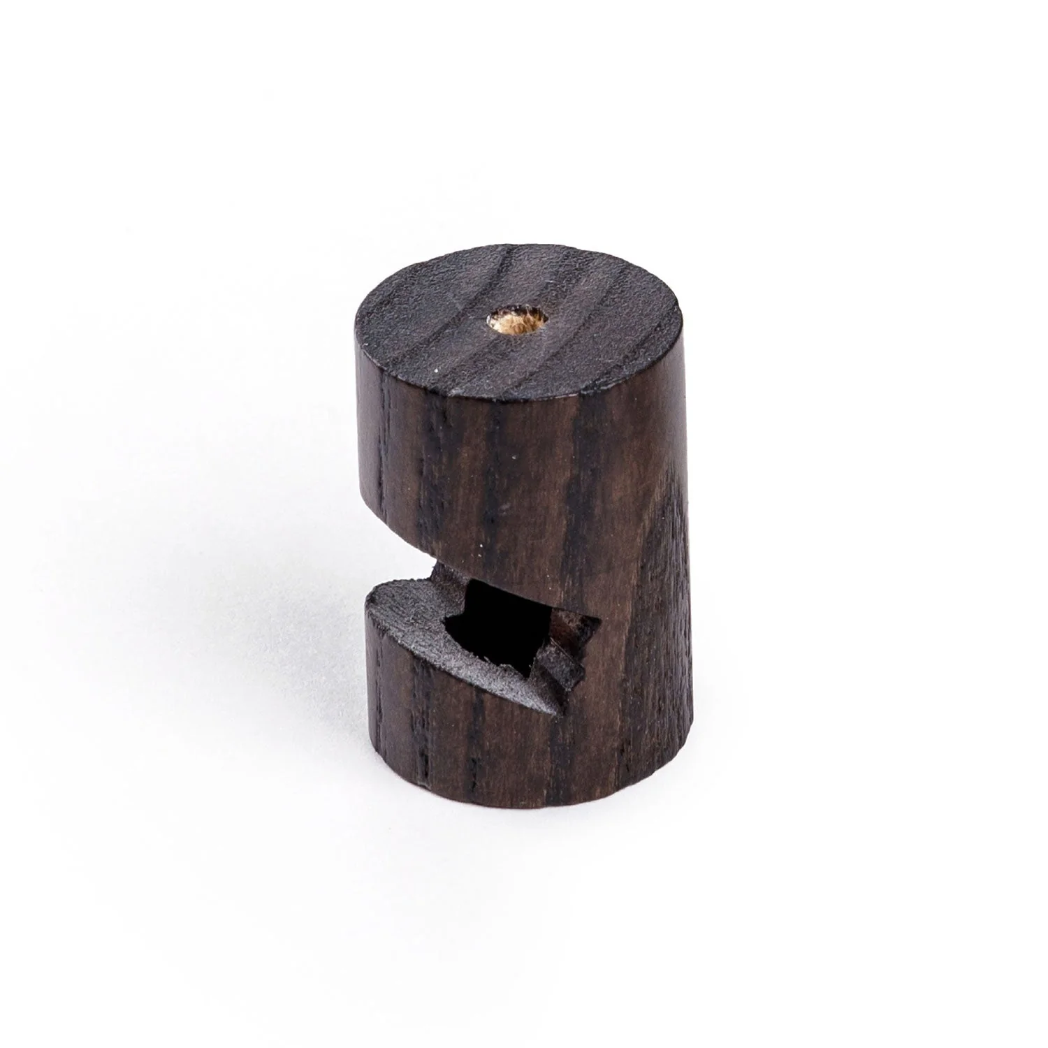 Decentratore, gancio a âVâ a soffitto o parete in legno per cavo elettrico tessile - Effetto WengĂ© - Image 3