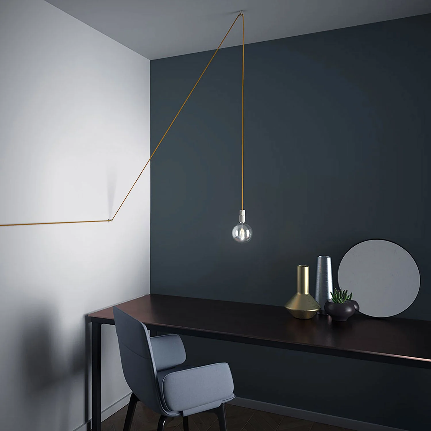 Decentratore, gancio a 'V' a soffitto o parete per cavo elettrico tessile - Trasparente - Image 2