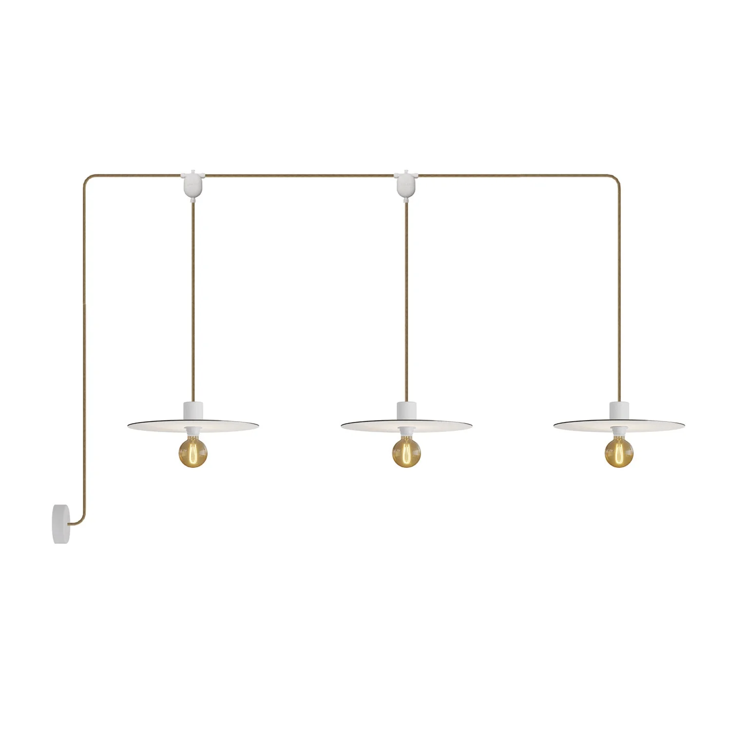 E-Snake EIVA Outdoor lamp for wet locations with 3 lights with canopy and lampshades - White