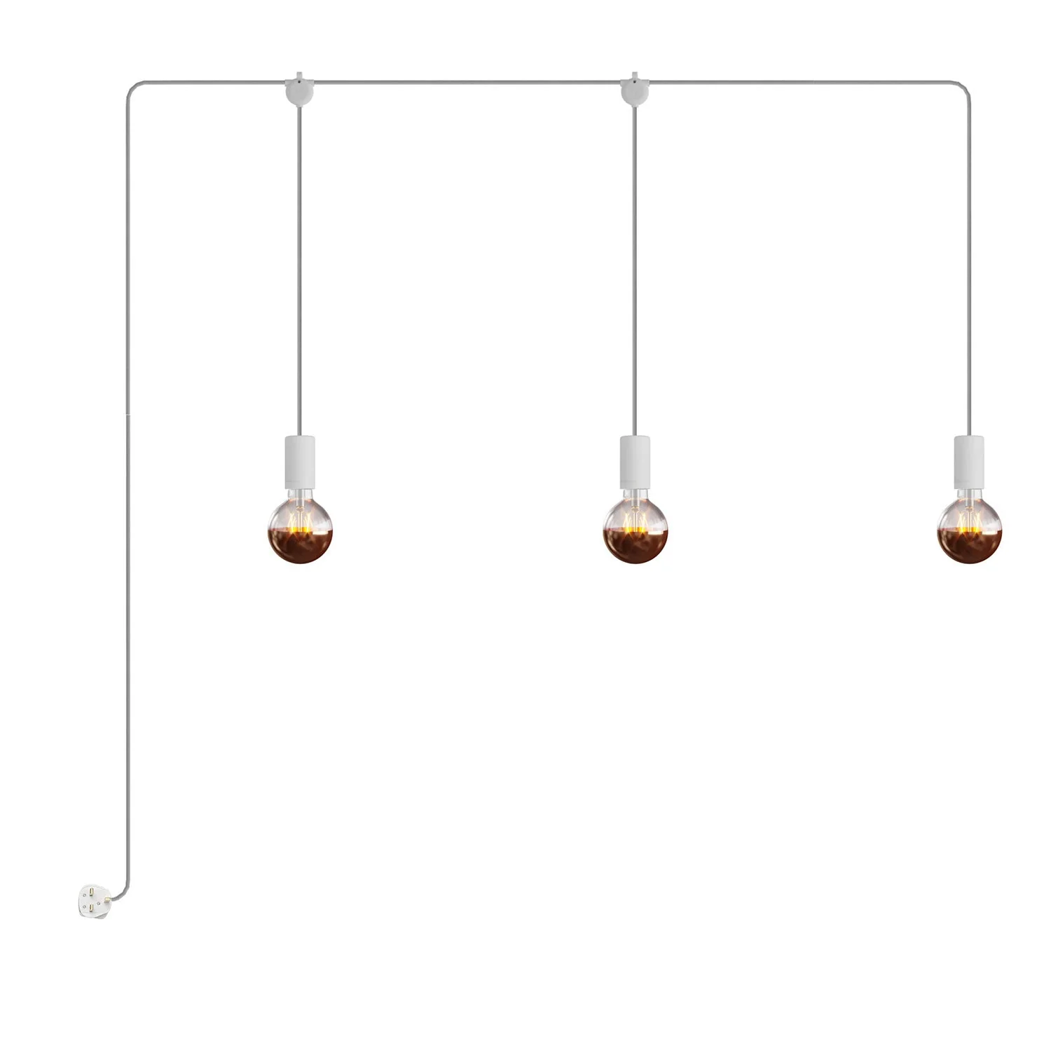 E-Snake Modulair Lampada da esterno IP65 portatile a 3 luci con spina UK - Bianco