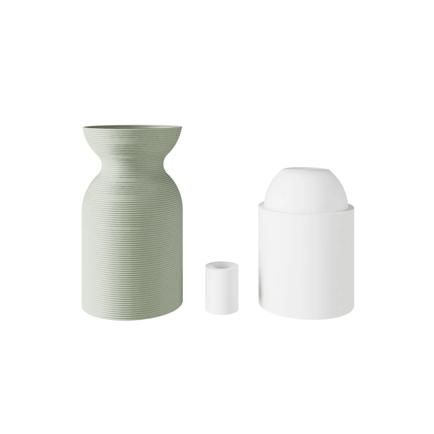 E26 socket kit in recycled plastic from 3D printing - Sage green - Image 2