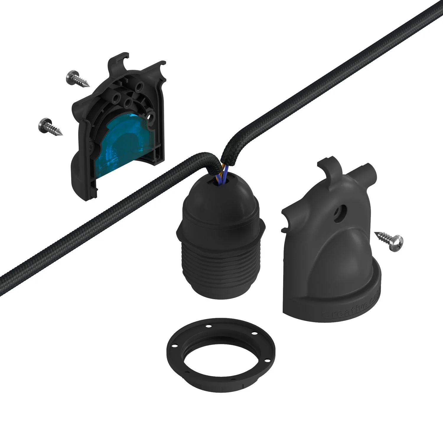 EIVA-2, 2-way socket E26 suitable for wet locations - Black - Image 6
