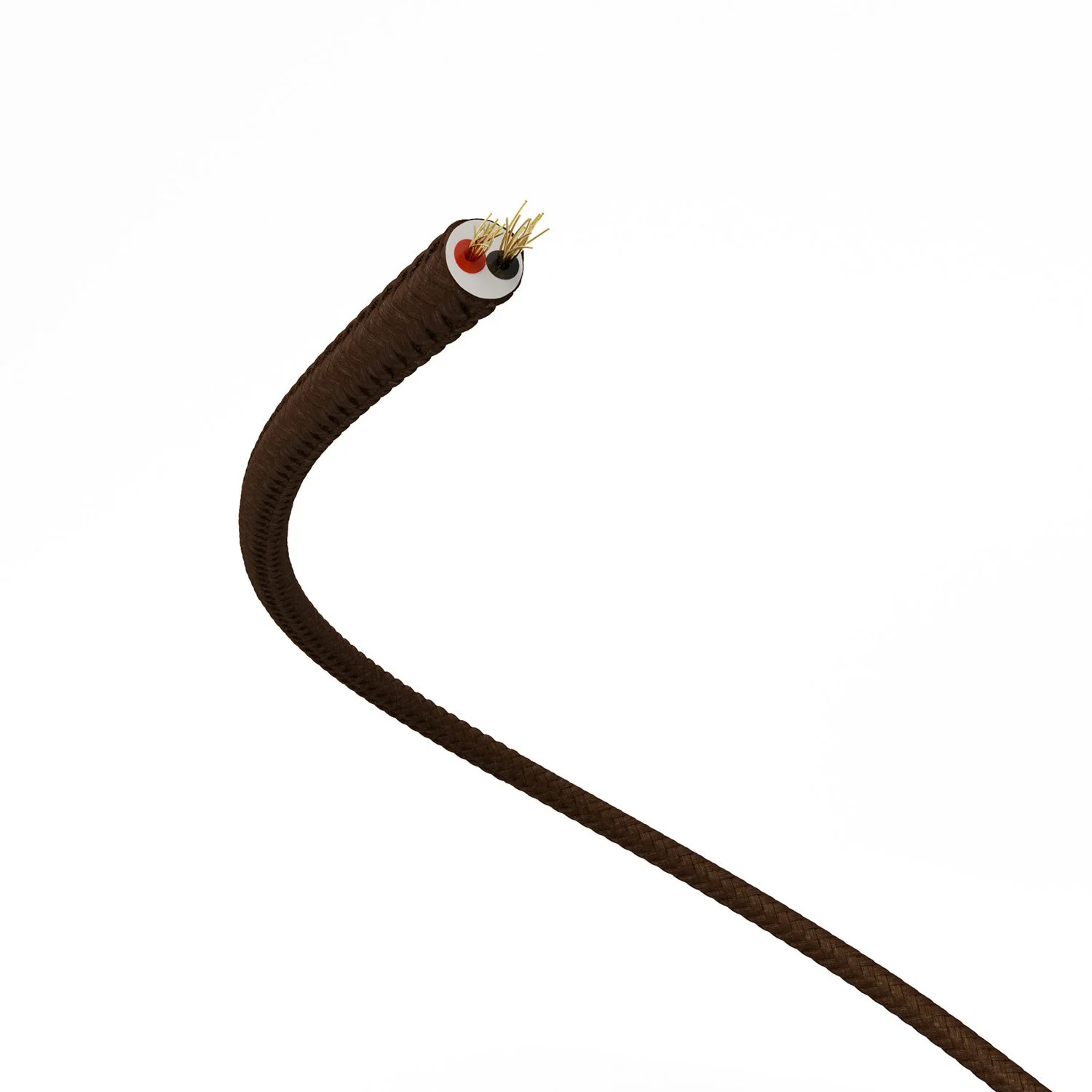 Extra Low Voltage power cable coated in silk effect fabric Brown RM13 - Image 3