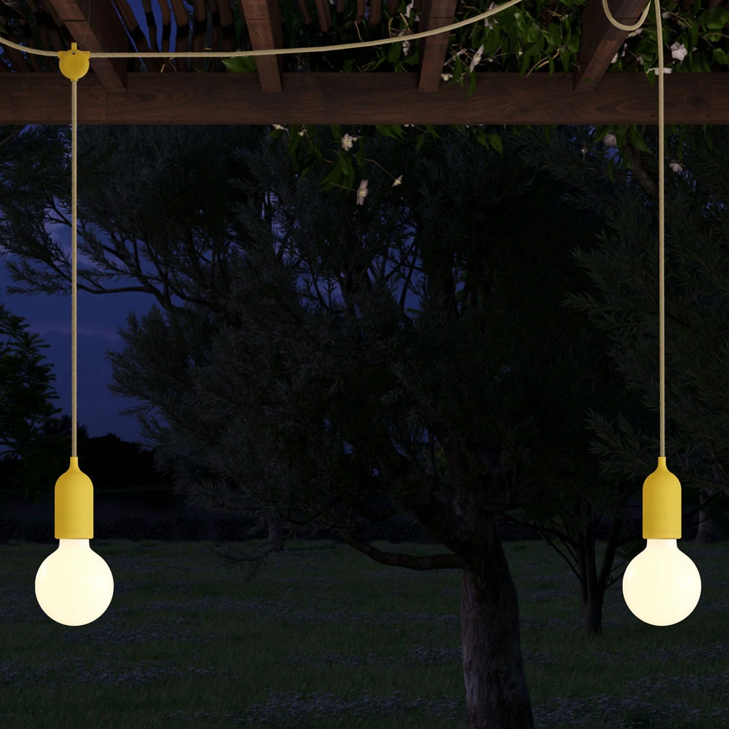 F-Snake Modulair Lampada da esterno IP65 a 2 luci con rosone - Mostarda - Image 3