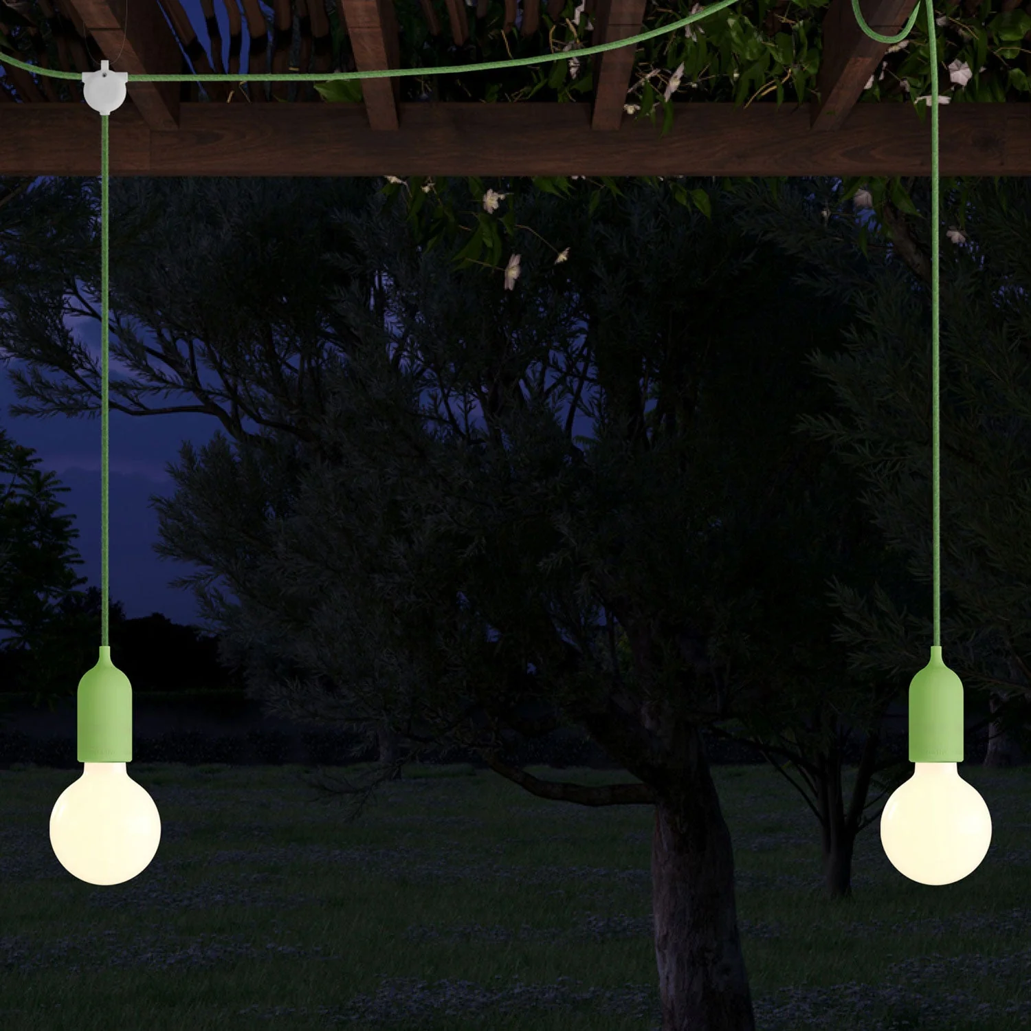 F-Snake Modulair Lampada da esterno IP65 a 2 luci con rosone - Verde prato - Image 3