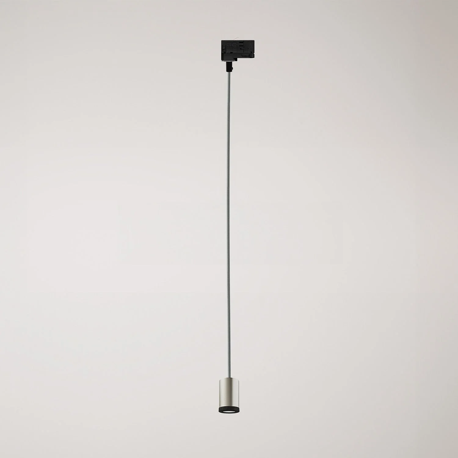 Faretto singolo Mini Spotlight GU1d0 per binari - Titanio satinato