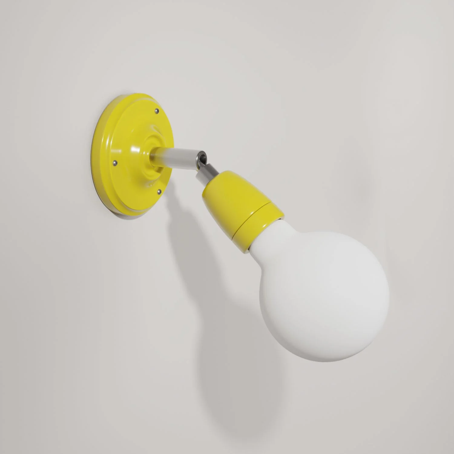 Fermaluce 90° Color, il punto luce orientabile in porcellana da parete o soffitto - Giallo
