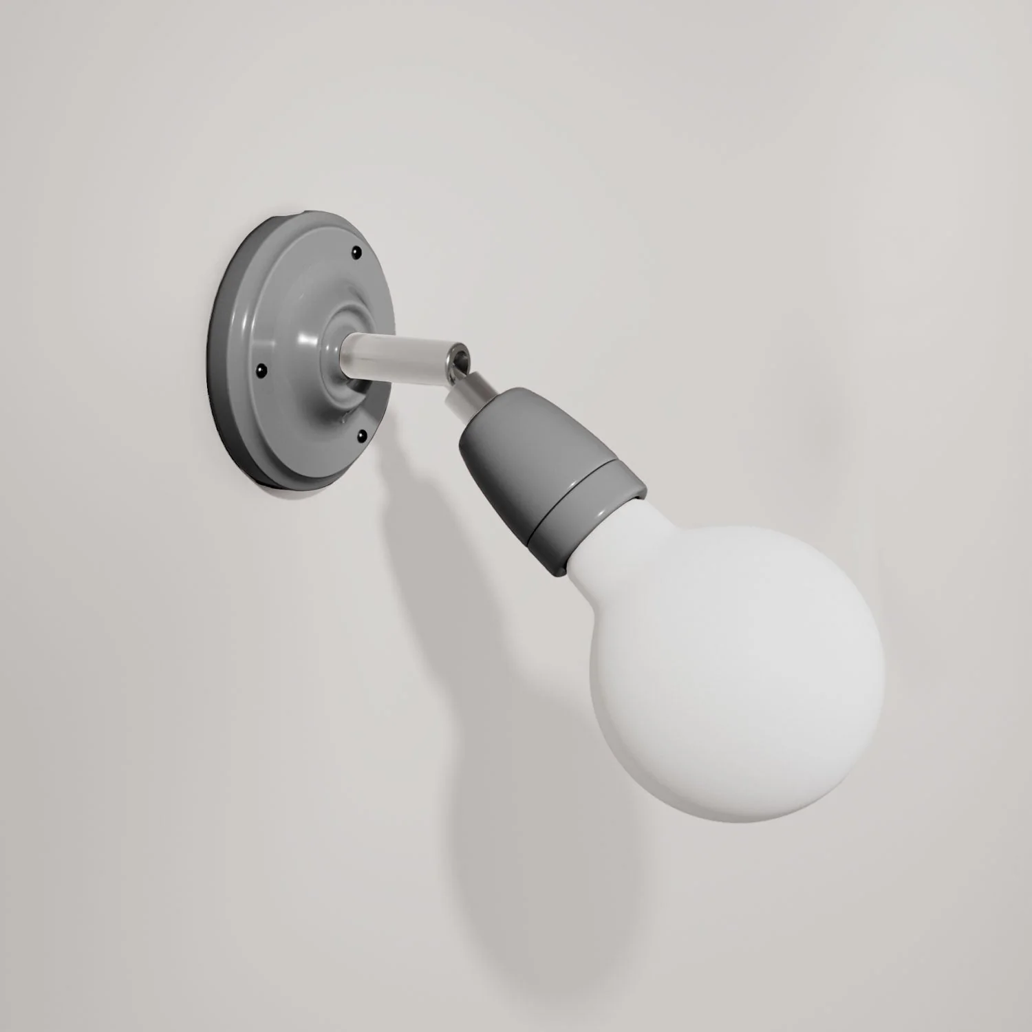 Fermaluce 90° Color, il punto luce orientabile in porcellana da parete o soffitto - Grigio