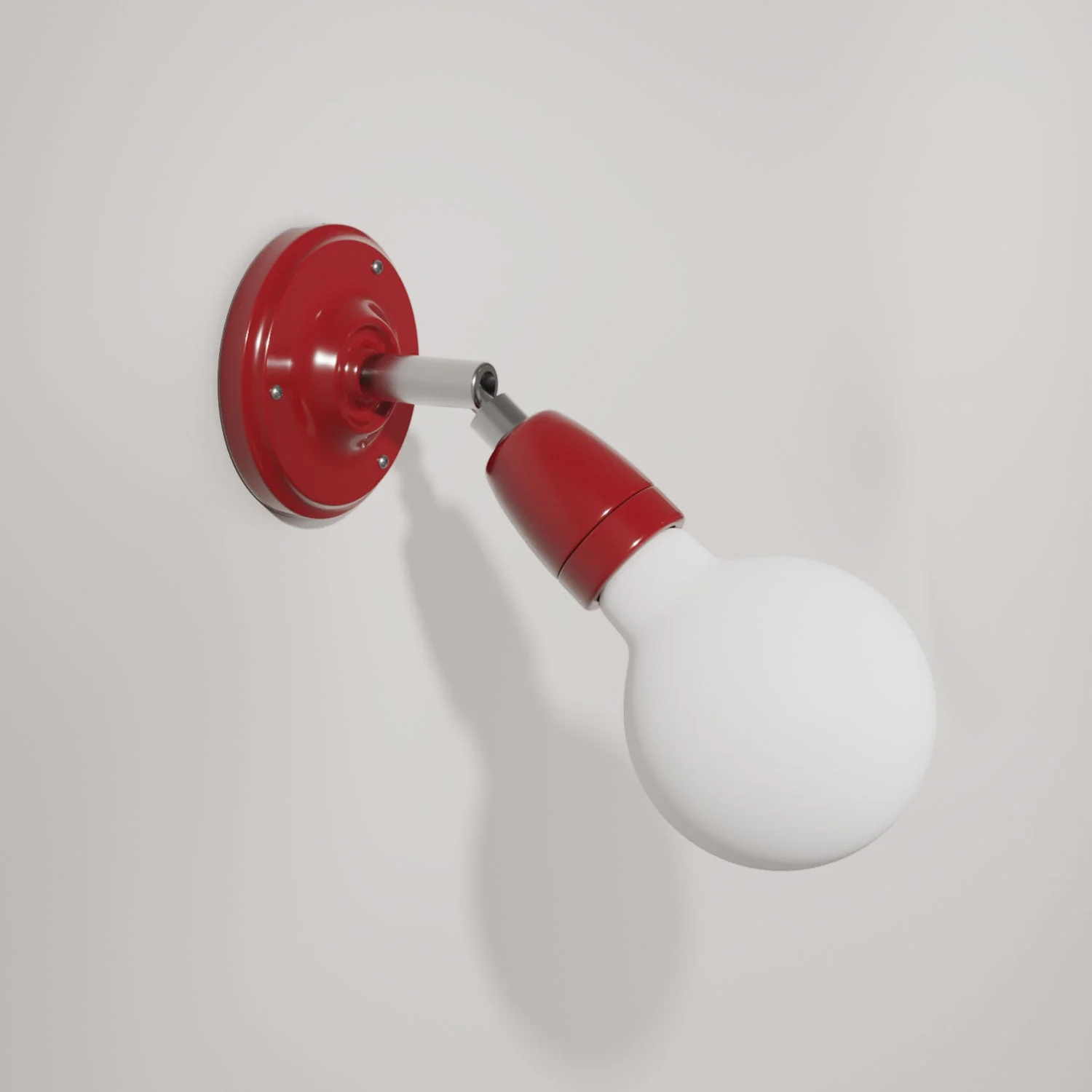 Fermaluce 90° Color, il punto luce orientabile in porcellana da parete o soffitto - Rosso