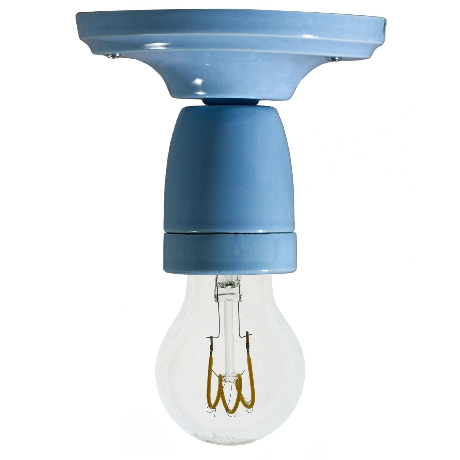 Fermaluce Color, il punto luce colorato in porcellana da parete o soffitto - Azzurro