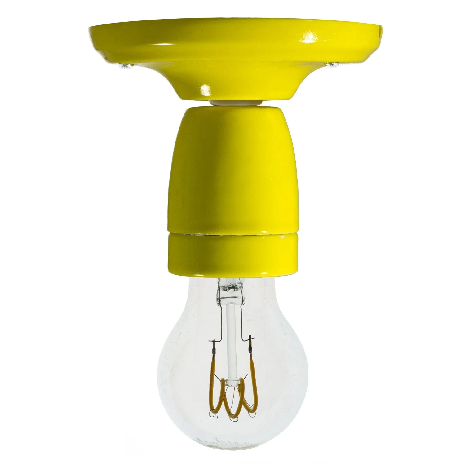 Fermaluce Color, il punto luce colorato in porcellana da parete o soffitto - Giallo