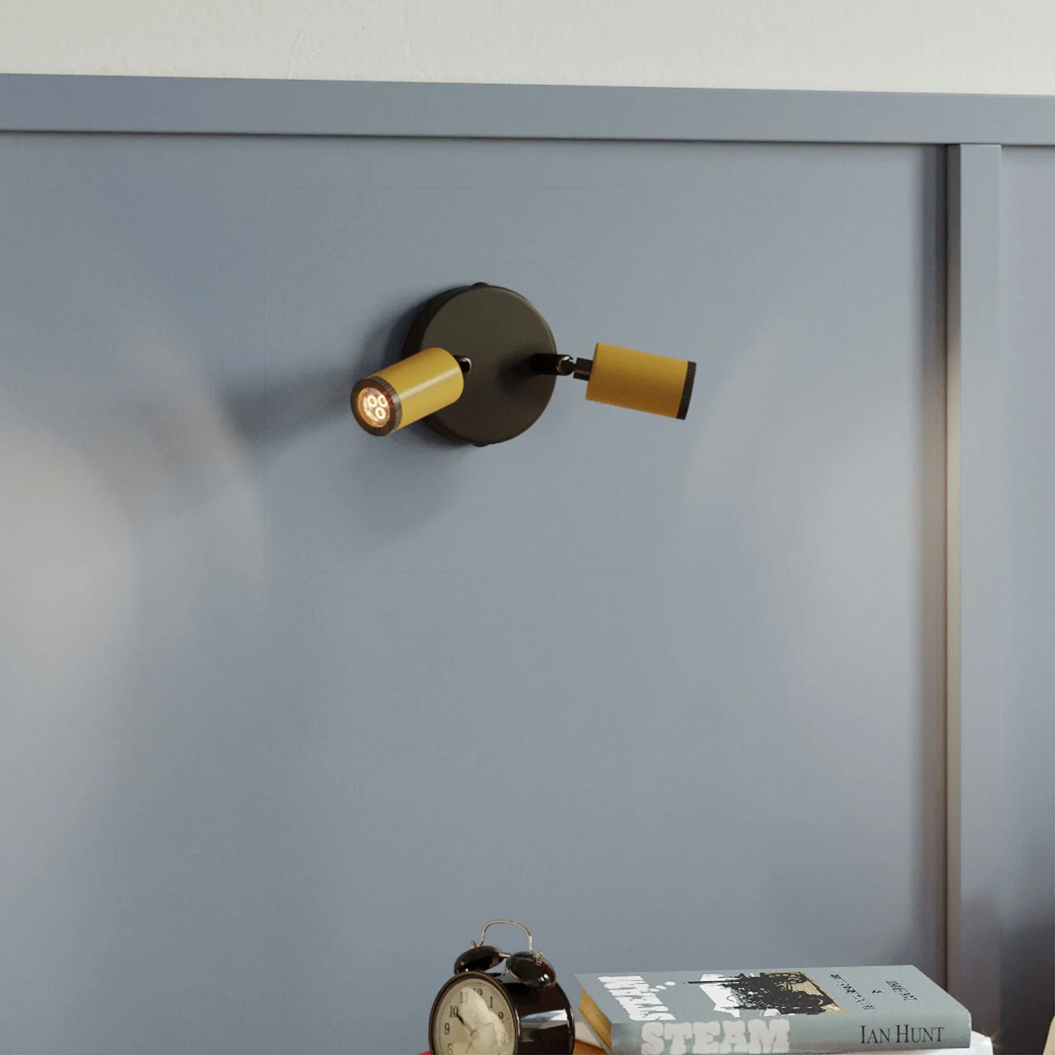 Fermaluce con 2 faretti orientabili Mini Spotlight GU1d0 - Mostarda - Image 3