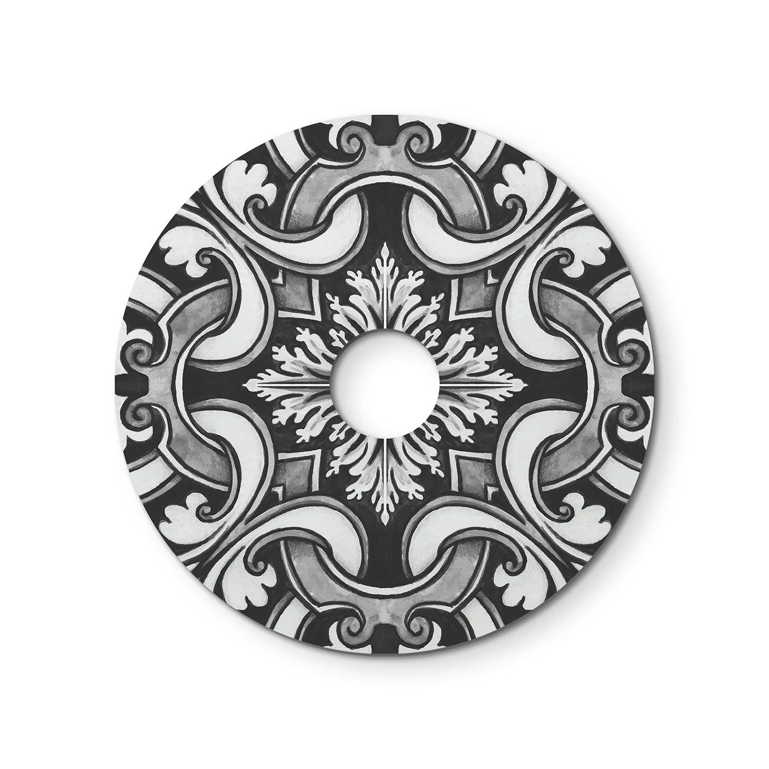 Fermaluce con mini piatto Ellepì 'Maioliche' Bianco e Nero - Image 4