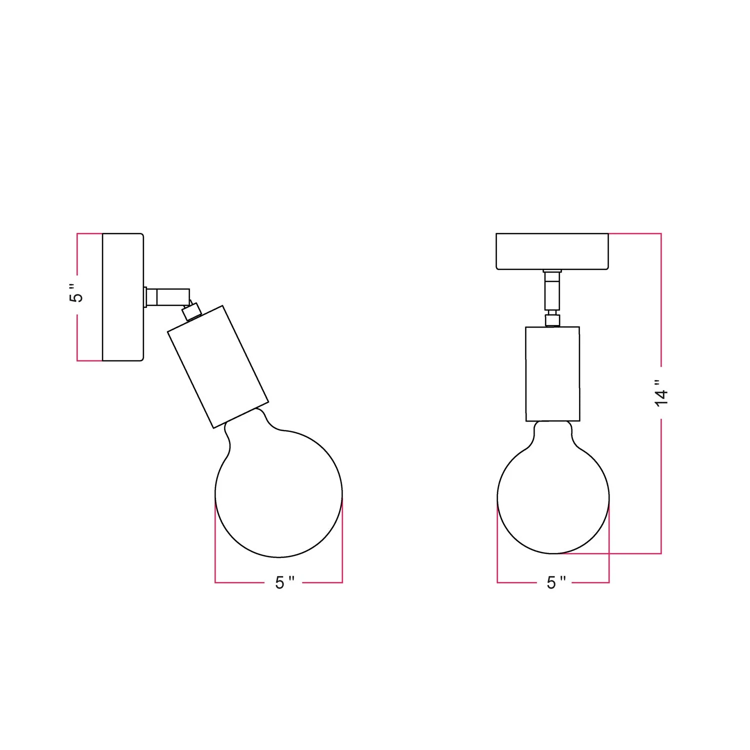 Fermaluce EIVA ELEGANT with L-shaped extension, canopy and socket for wet locations - Black - Image 3