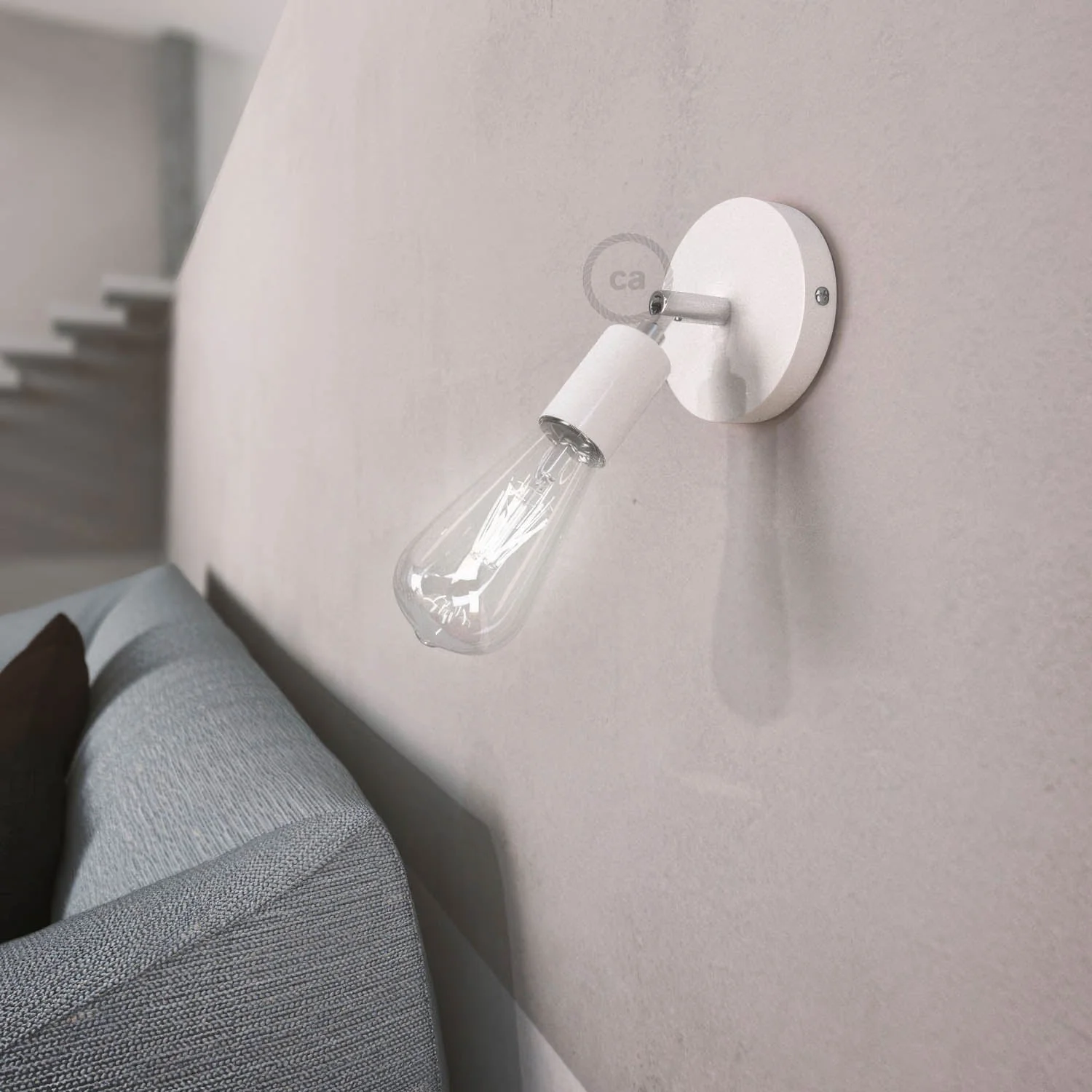 Fermaluce Metal 90°, the adjustable wall flush light - Glossy white - Image 2