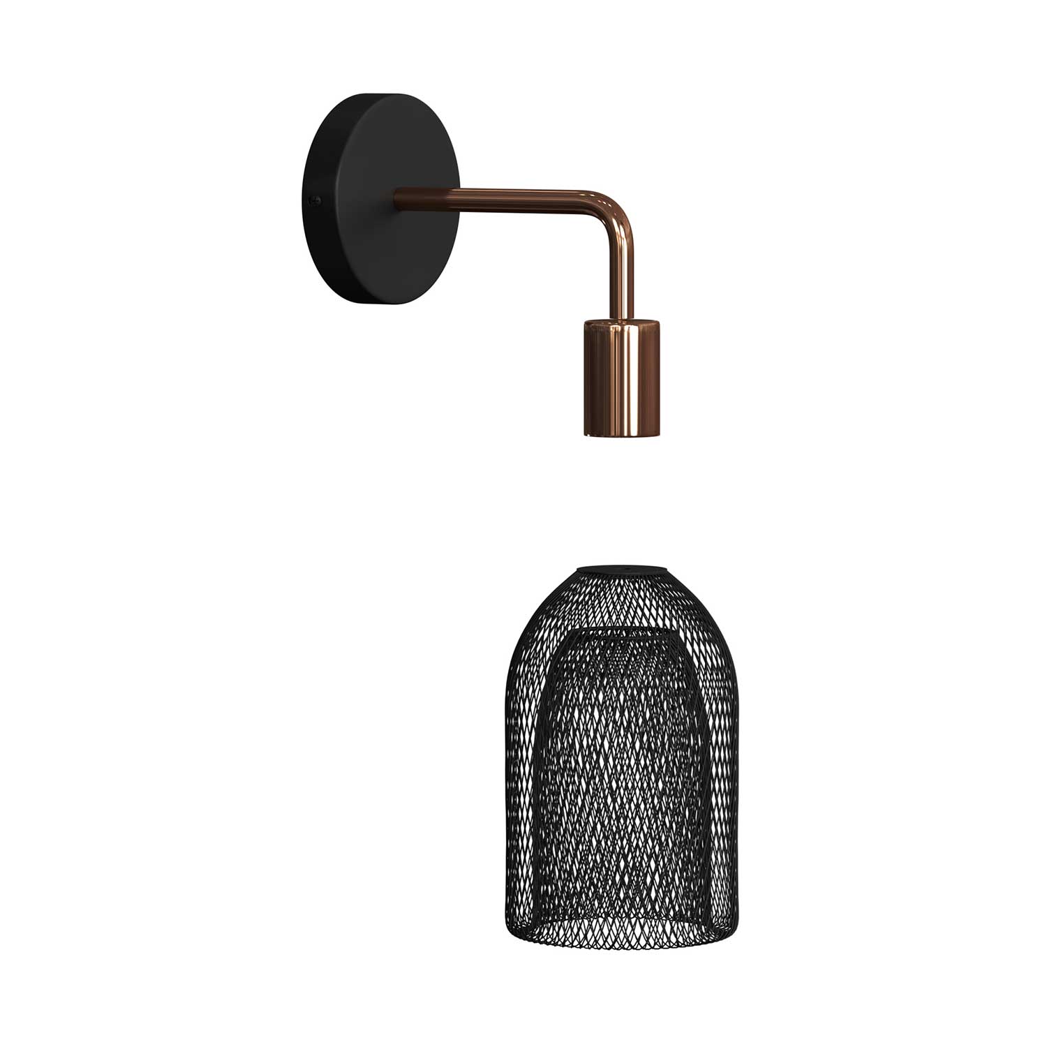 Fermaluce Metal con paralume Ghostbell, lampada a muro in metallo con estensione curva - Rame - Image 3