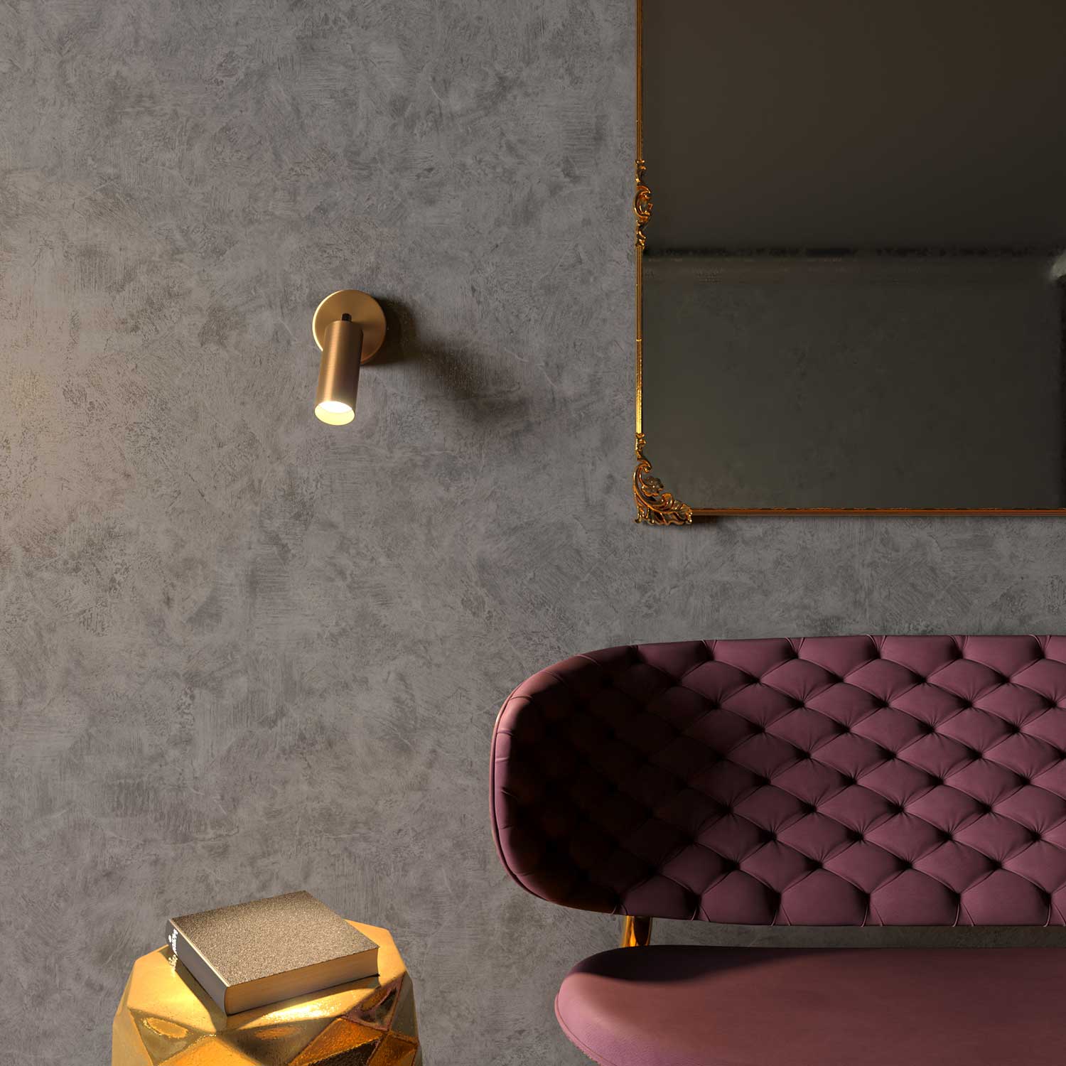 Fermaluce Metal faretto orientabile in metallo con paralume Tub-E14, lampada a muro - Bronzo satinato - Image 2