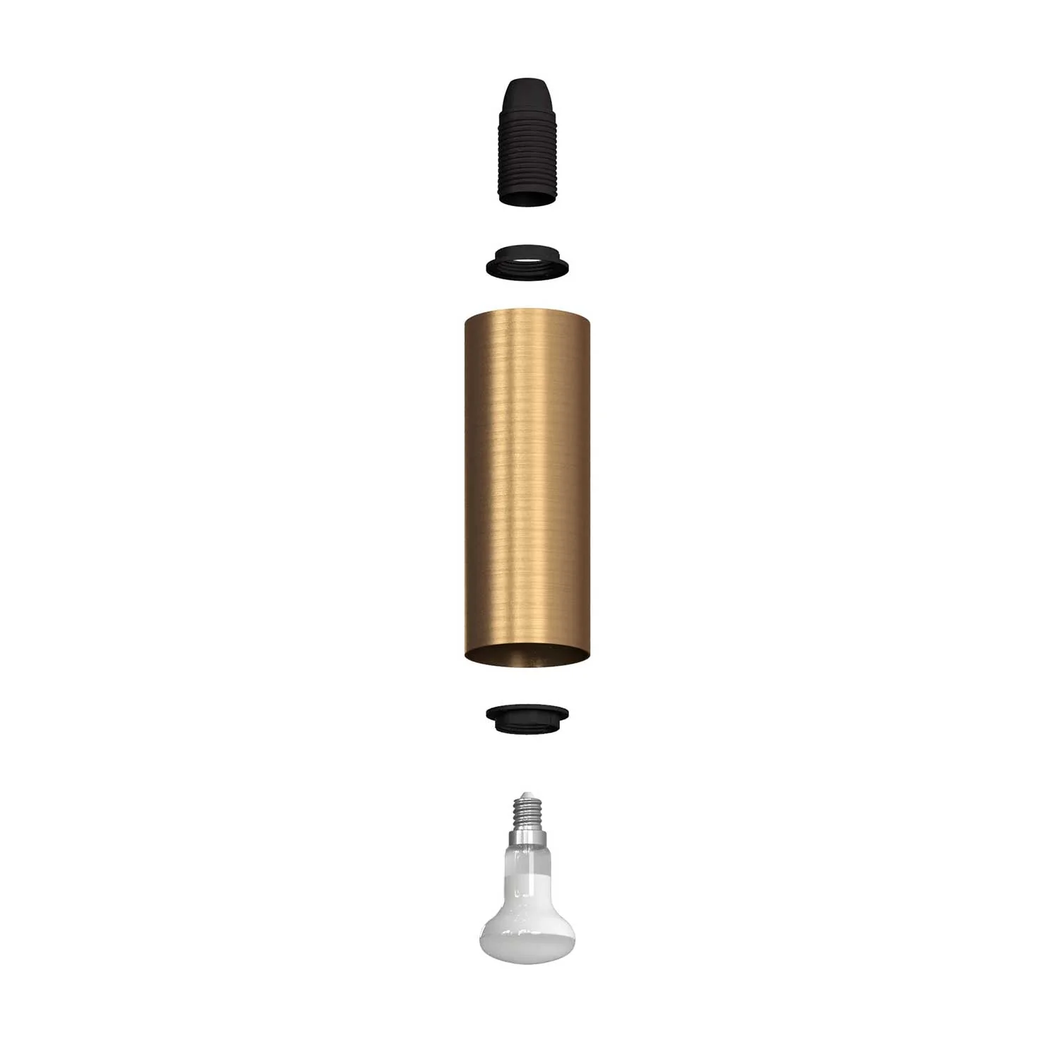 Fermaluce Metal faretto orientabile in metallo con paralume Tub-E14, lampada a muro - Bronzo satinato - Image 3
