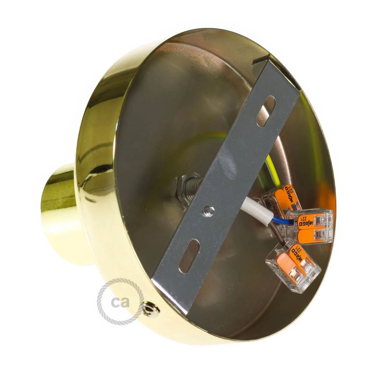 Fermaluce Metal, il punto luce in metallo a parete o soffitto - Ottone - Image 2