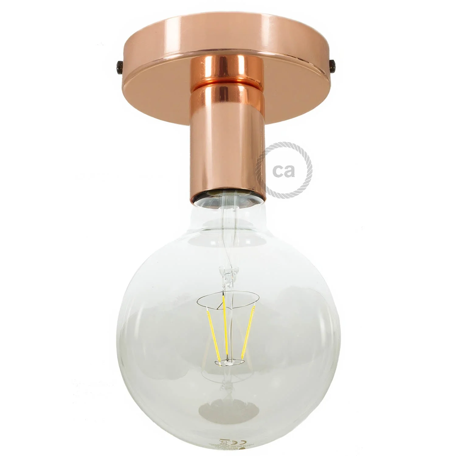 Fermaluce Metal, il punto luce in metallo a parete o soffitto - Rame