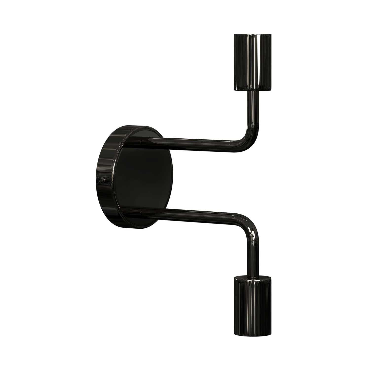 Fermaluce Metal, lampada a muro in metallo con doppia estensione curva - Nero perla - Image 3
